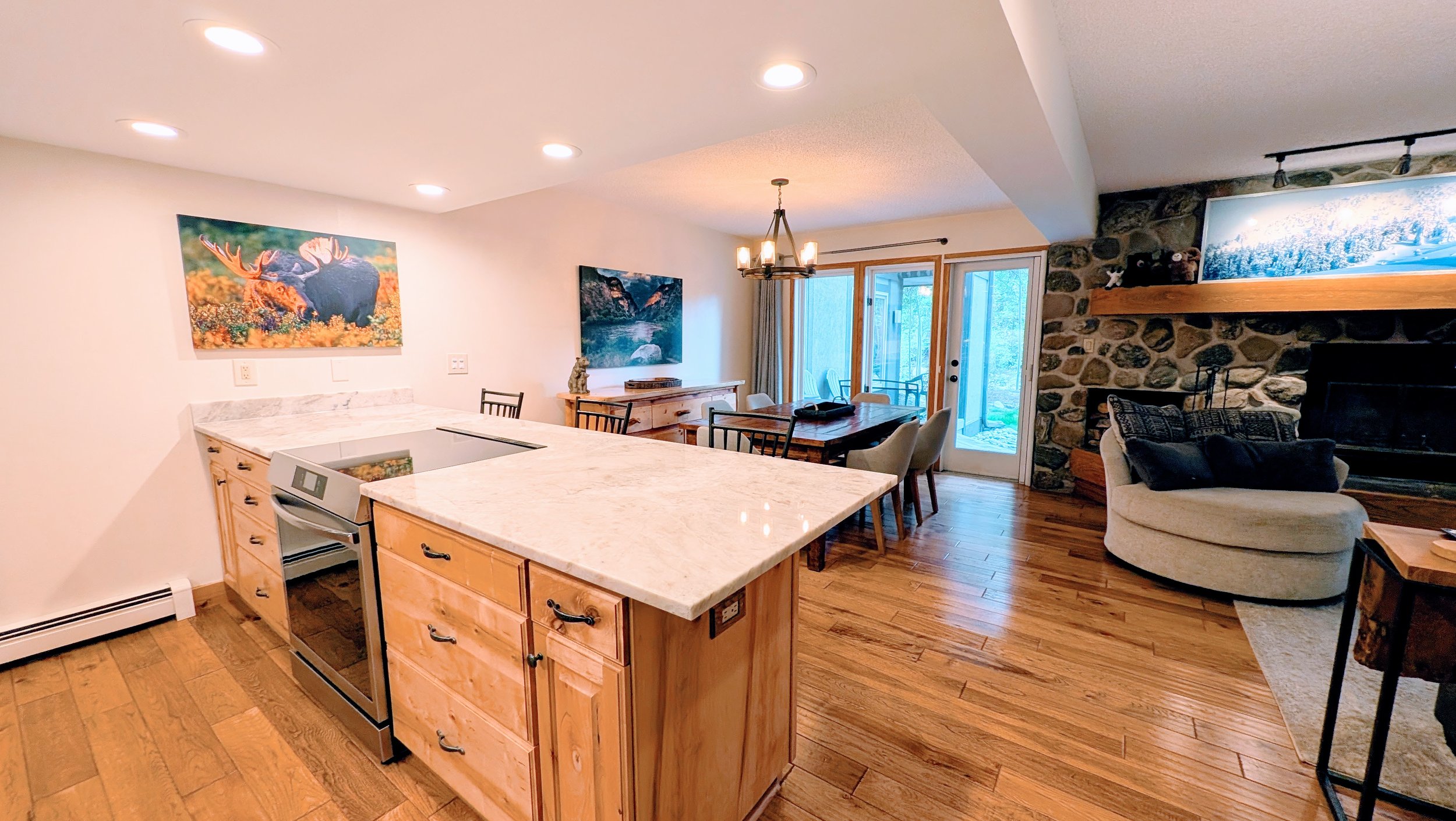 Modern kitchen, generously stocked with everything you might need