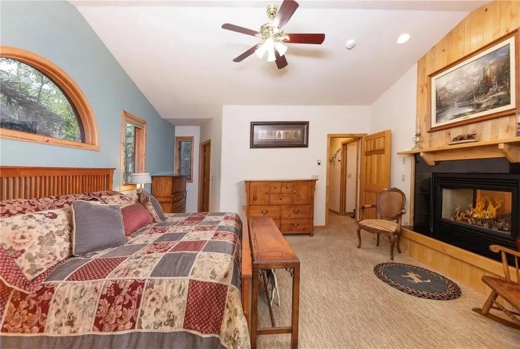 Primary bedroom with fireplace