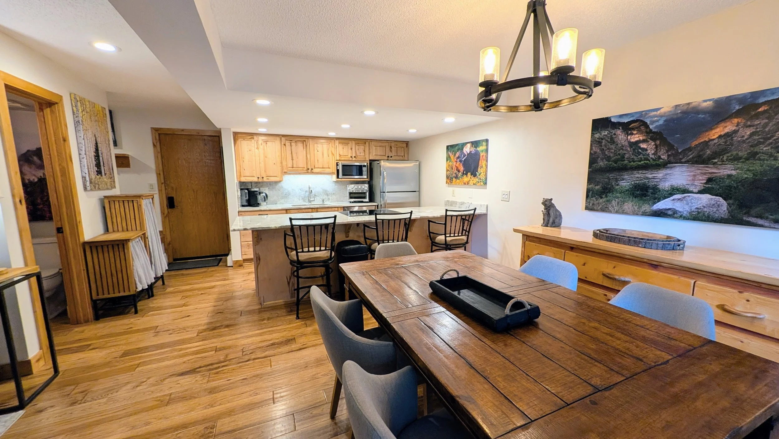 Dining area and kitchen