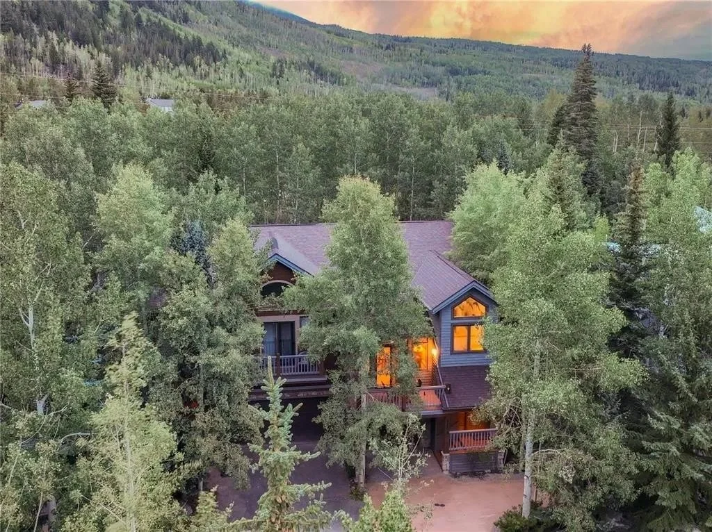 Aerial view of the home