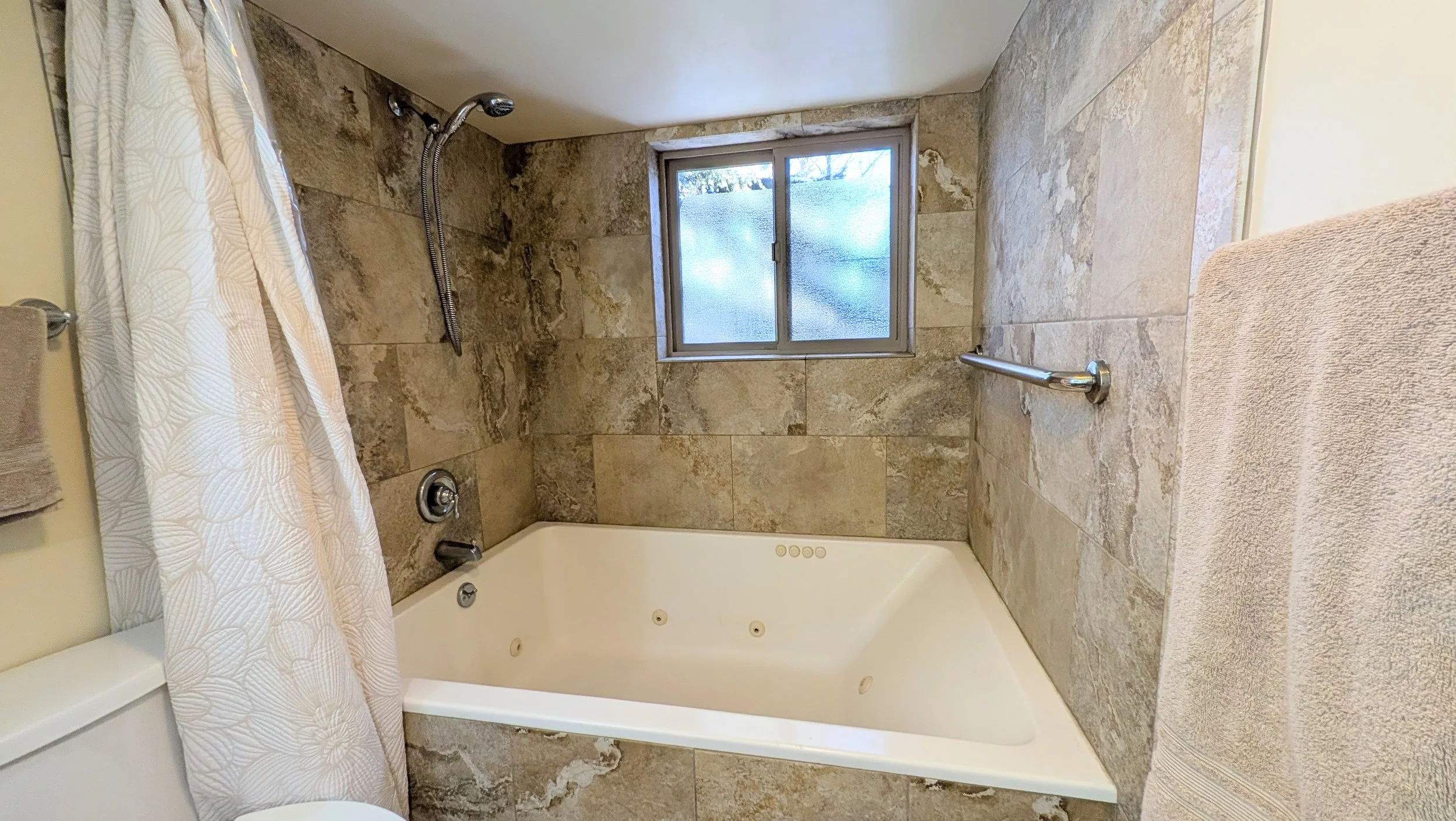 En suite primary bathroom (not a hot tub)