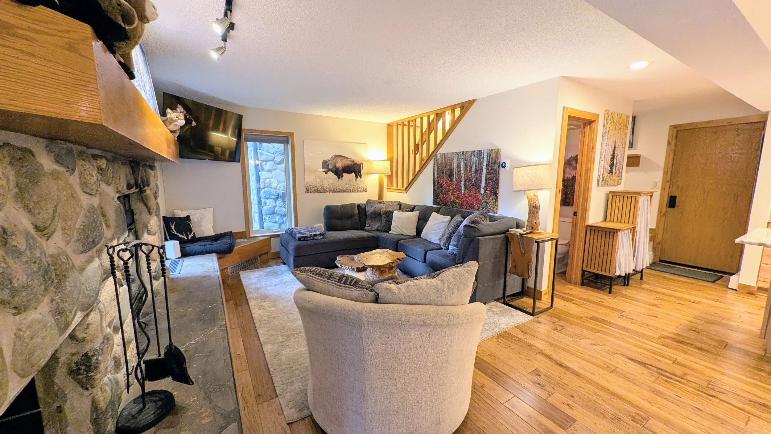 Living Room with half bath