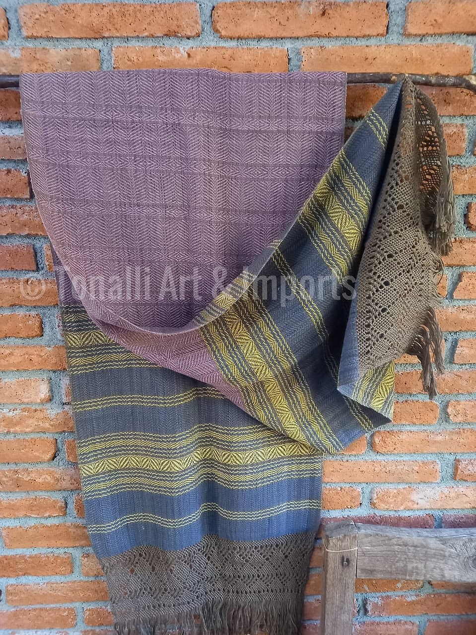 Handwoven Wool-Cotton Double-sided -  100% Natural Mexican Reobozos