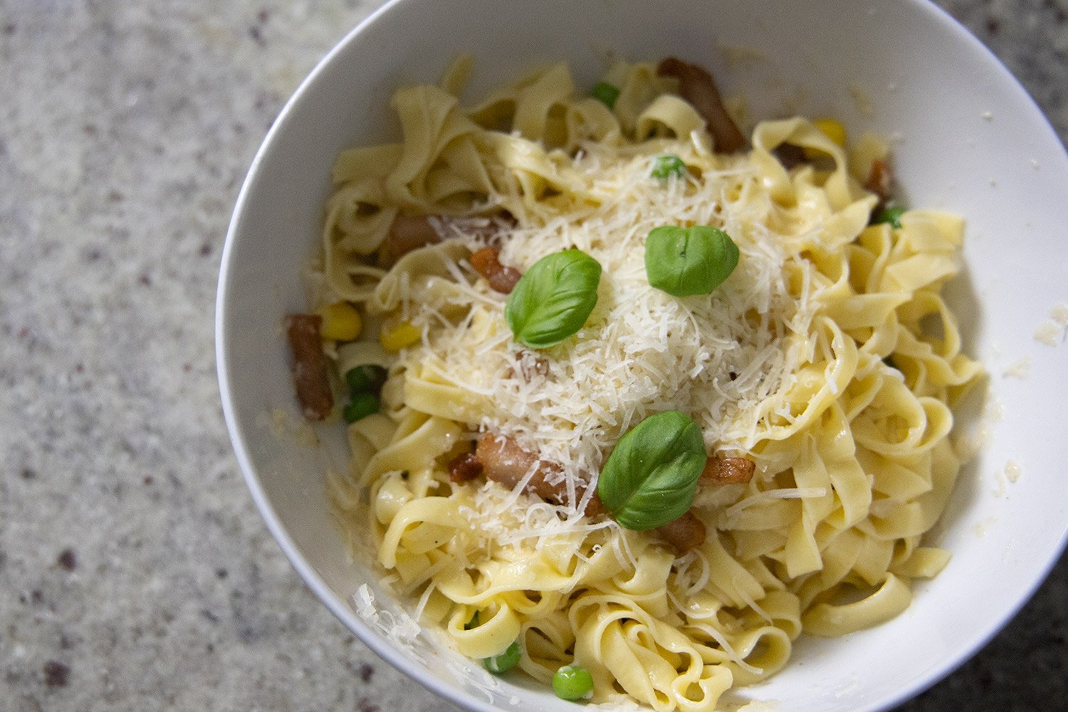 Fresh Pasta with Guanciale and Veggies