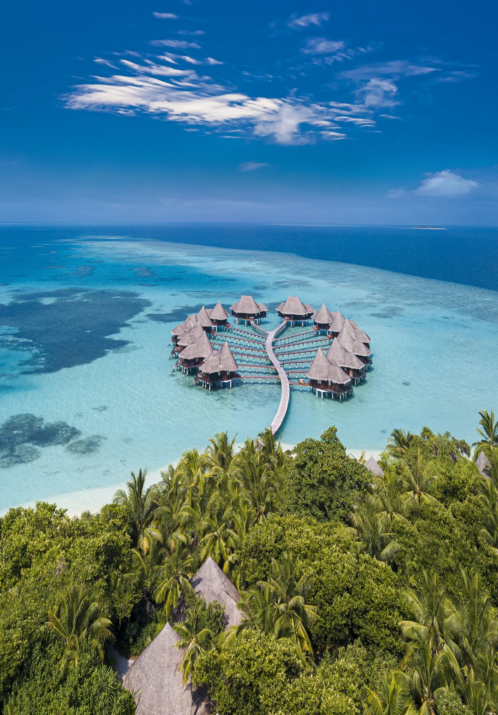 over the water bungalows in maldives