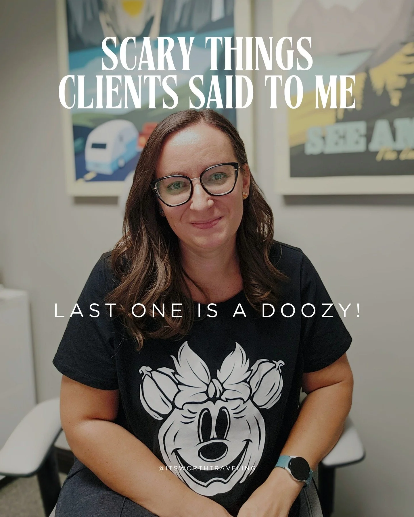 Being a travel advisor can truly be scary sometimes!
Especially if clients don't read what we send them. 

Which one sounds the scariest to you?

(By the way, all these are TRUE and said by my actual clients!!)

#traveladvisor #travelagent #travelage