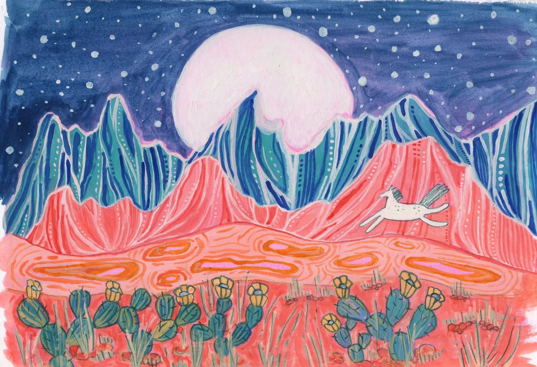 The Horse Jumped Under the Moon Giclée Print