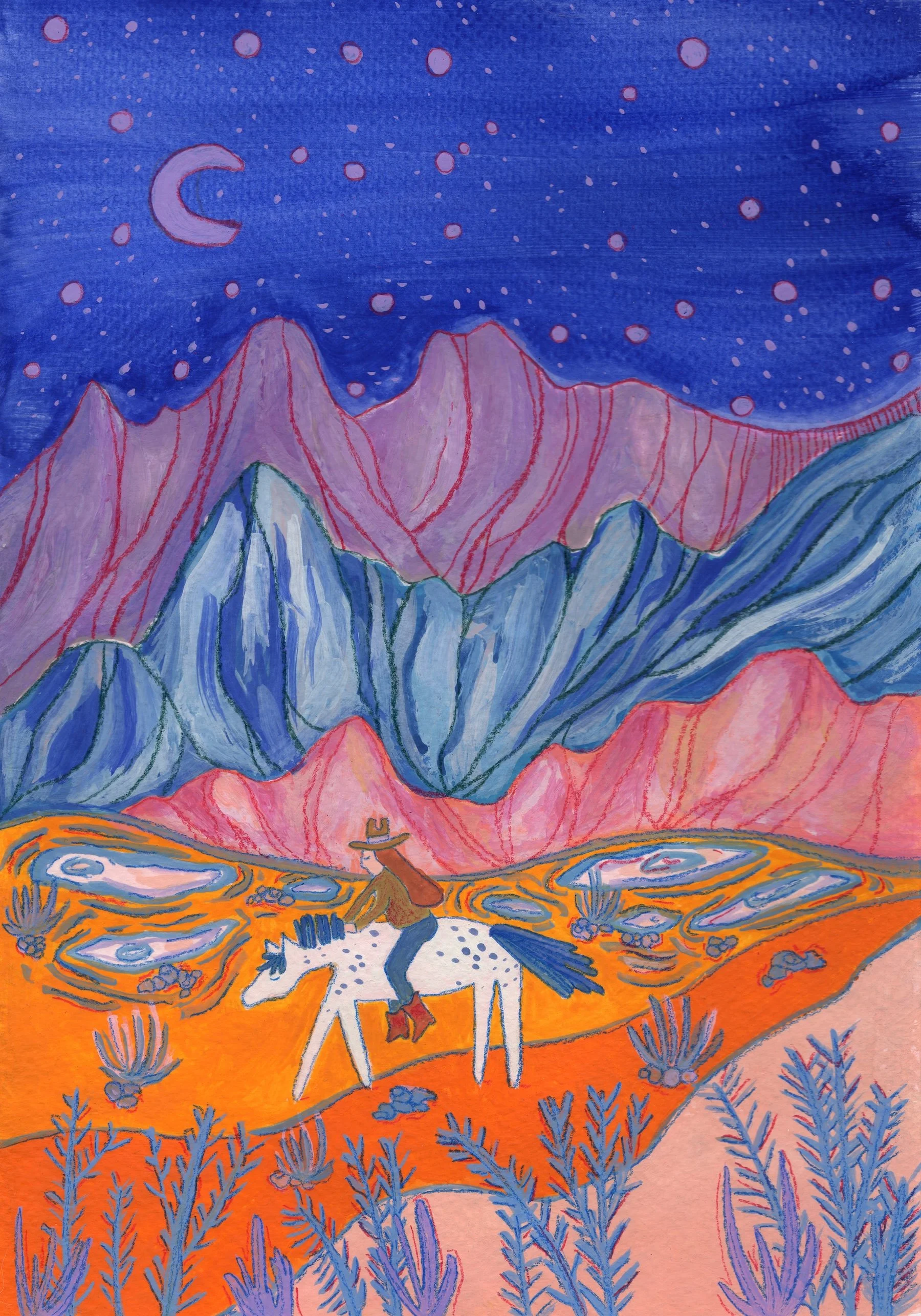 Cozy Desert Night Giclée Print