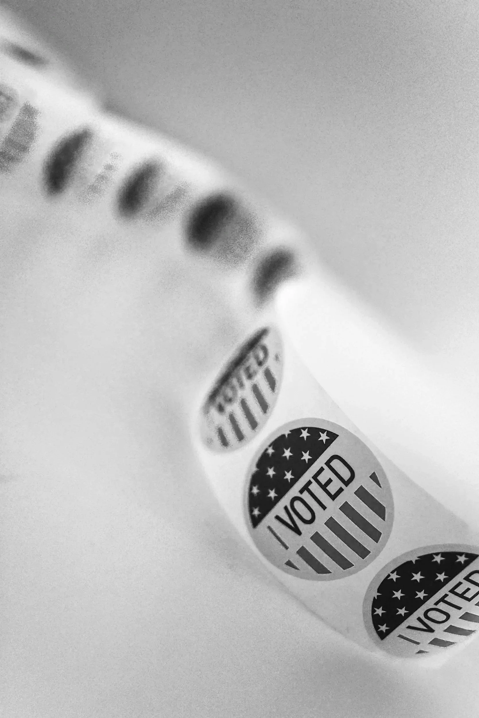 photo of roll of 'I Voted' stickers