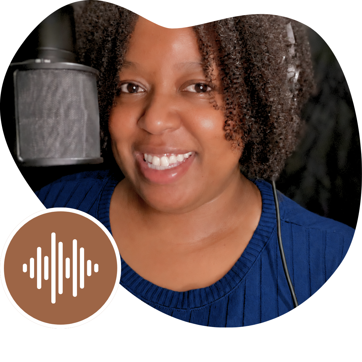 photo of Lauren-Michelle Smith inside the recording booth