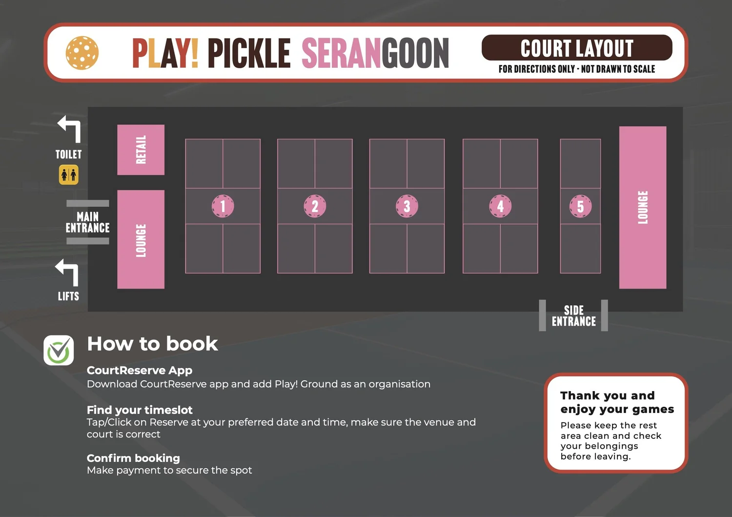 Play! Pickle Serangoon court layout