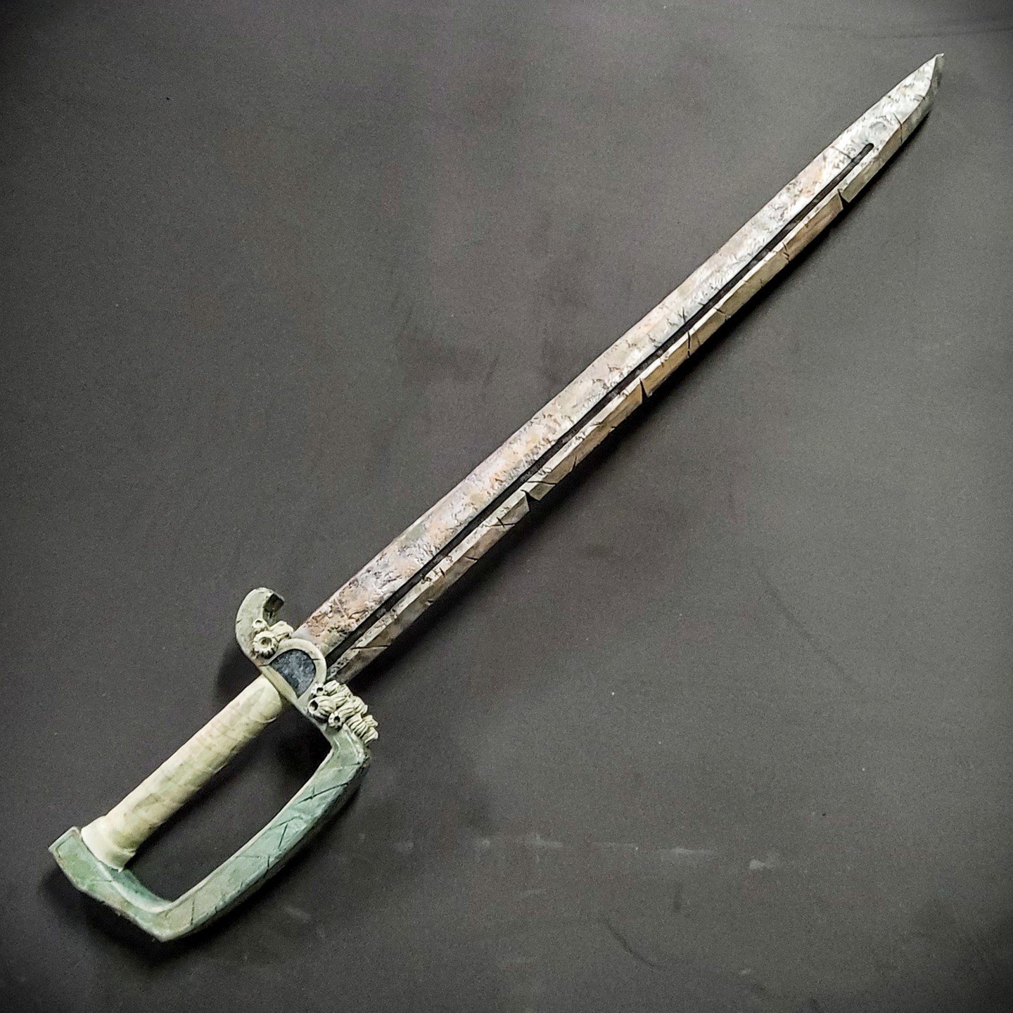 A favored prop of mine that made it out to a phenomenal player at Twin Mask asked for a blade that had been found at the bottom of the sea. Featuring some lil' guys (see: barnacles), this was a fun prop to be able to put together. Always means a lot 