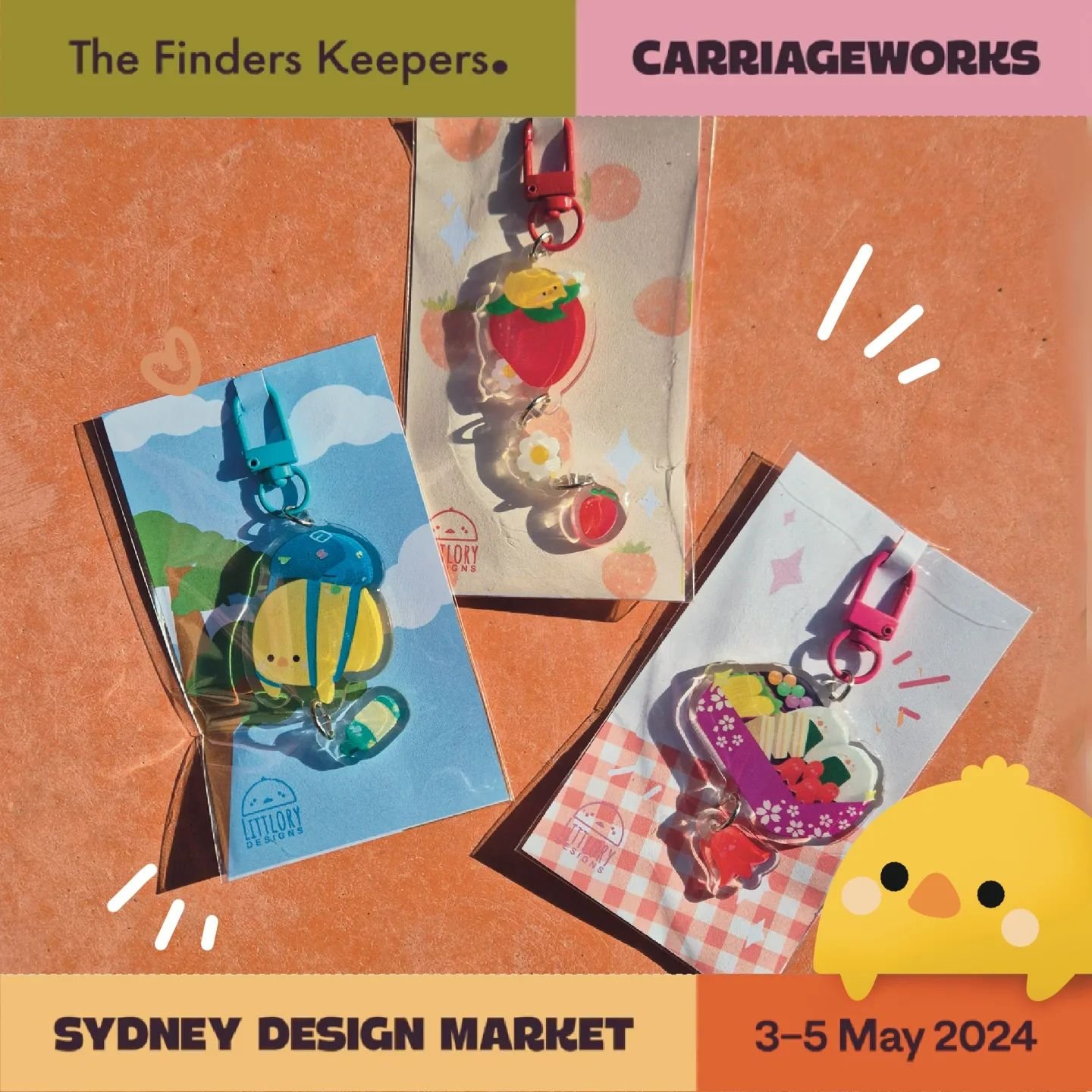 SUPER EXCITED!!! 😳Two weeks until I&rsquo;ll be taking part in The @finders_keepers Design Market, hosted at Carriageworks! Swipe to get a peek at some of the cuties I'm bringing. 

The Finders Keepers Design Market 
📅 3-5 May 2024
❣️ Carriageworks