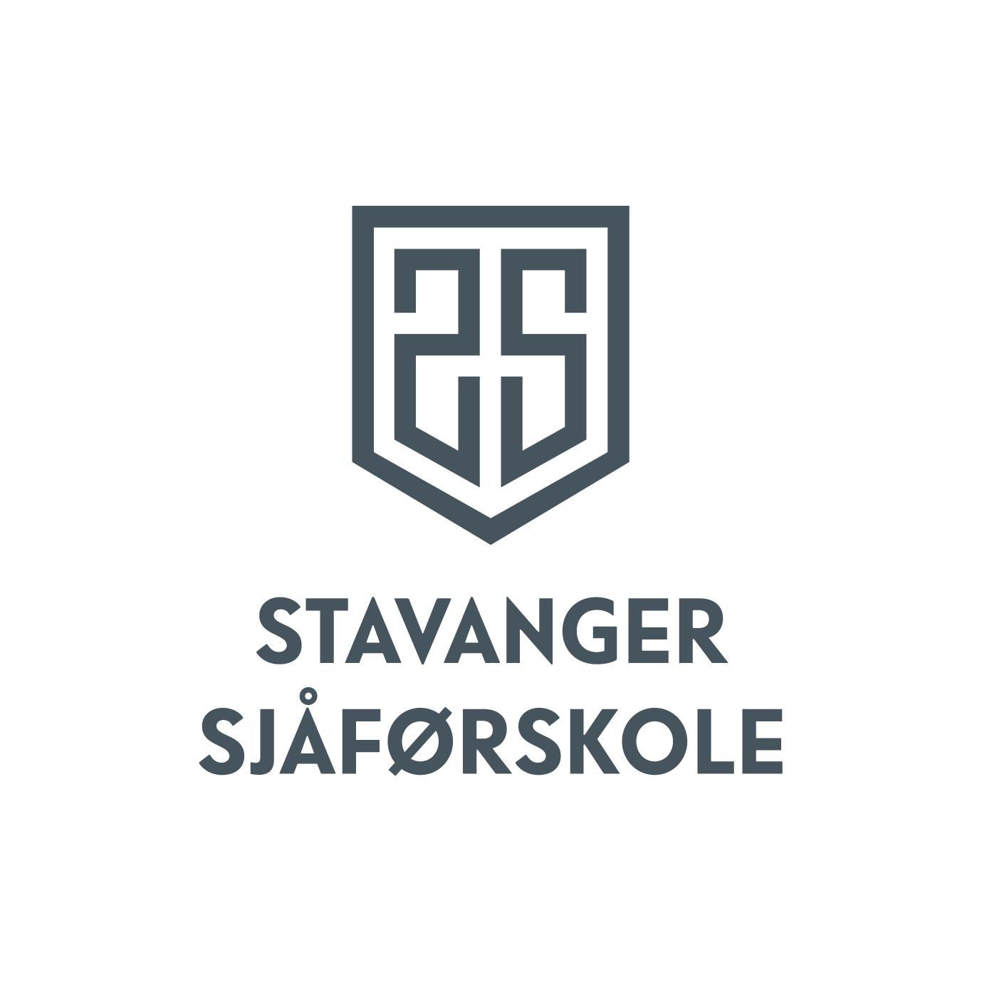 Logo med teksten 'Stavanger Sjøforskole' og en skjoldformet symbol med tallene 25 innfelt.