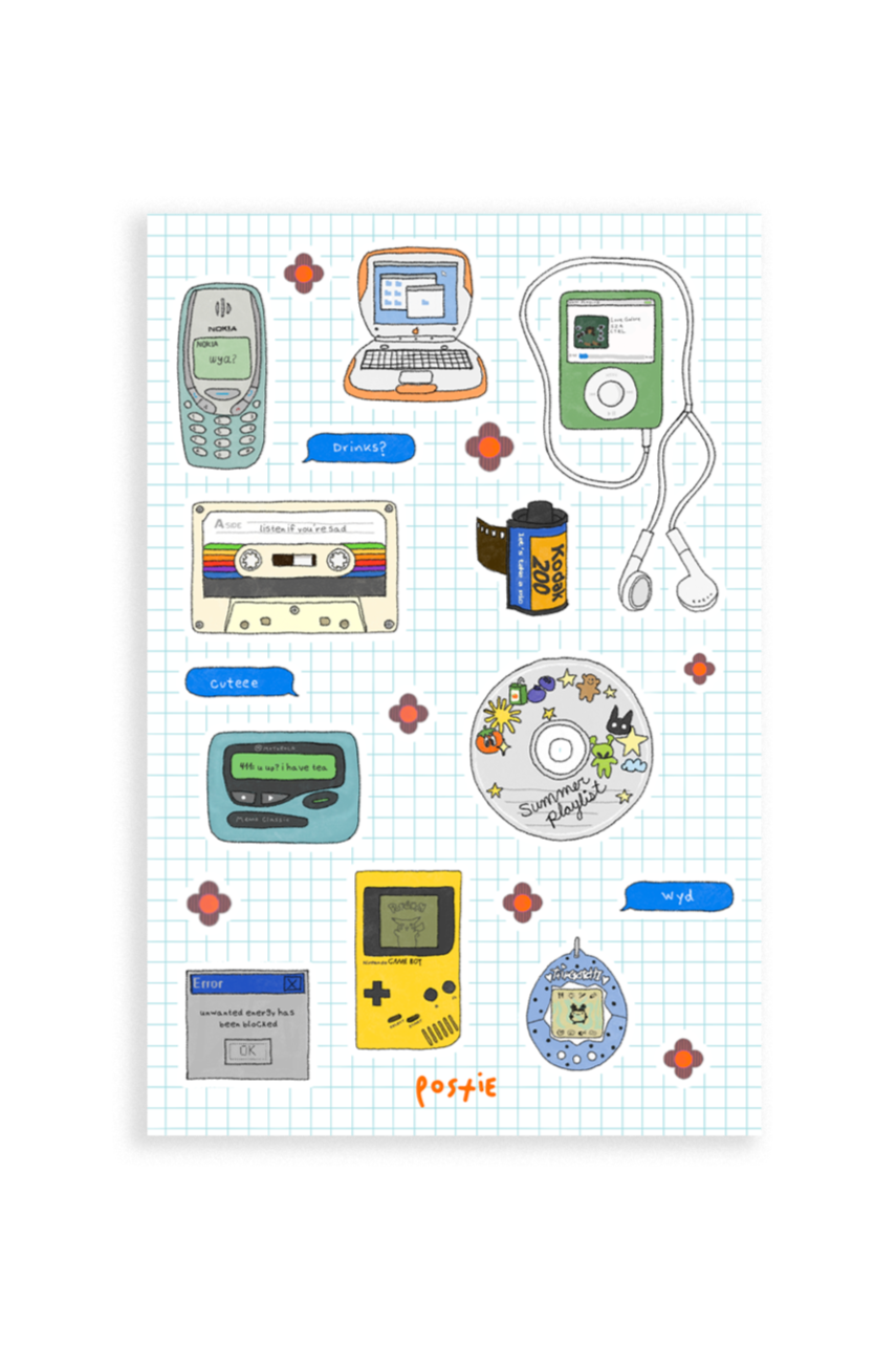 Retro Tech  Sticker Sheet