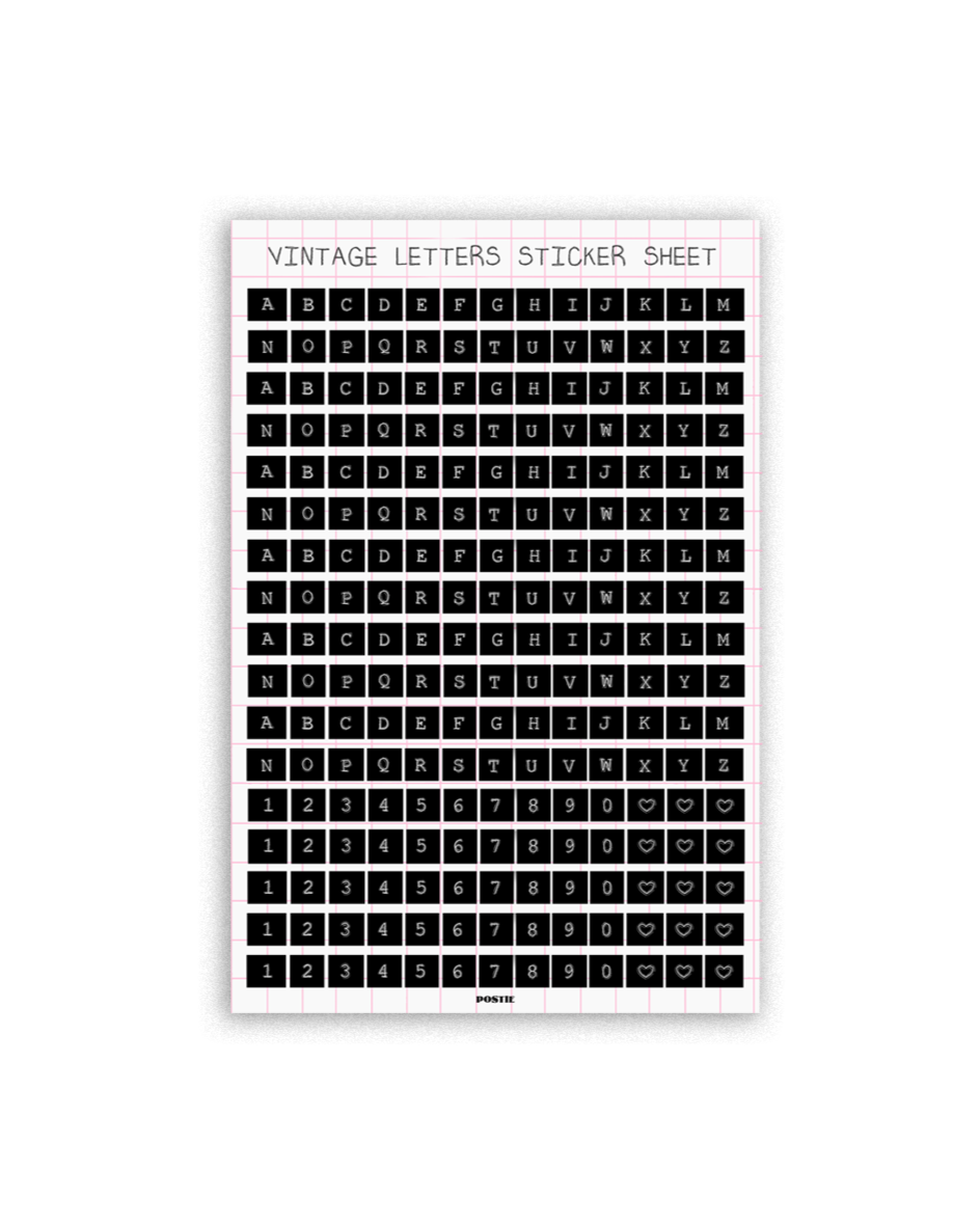 Vintage Letters Sticker Sheet