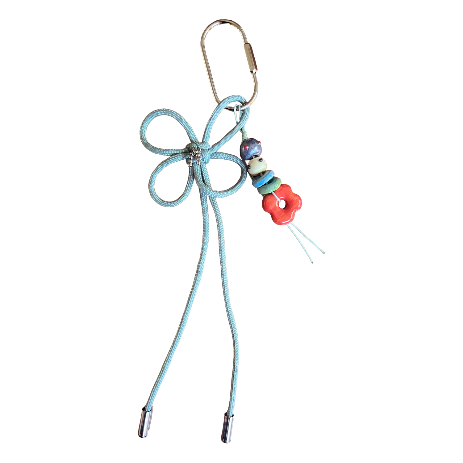 Teal Floral Bag Charm
