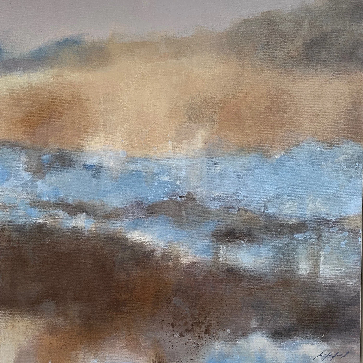 Water on Rock 20x20" Acrylic on gallery wrapped canvas- SOLD