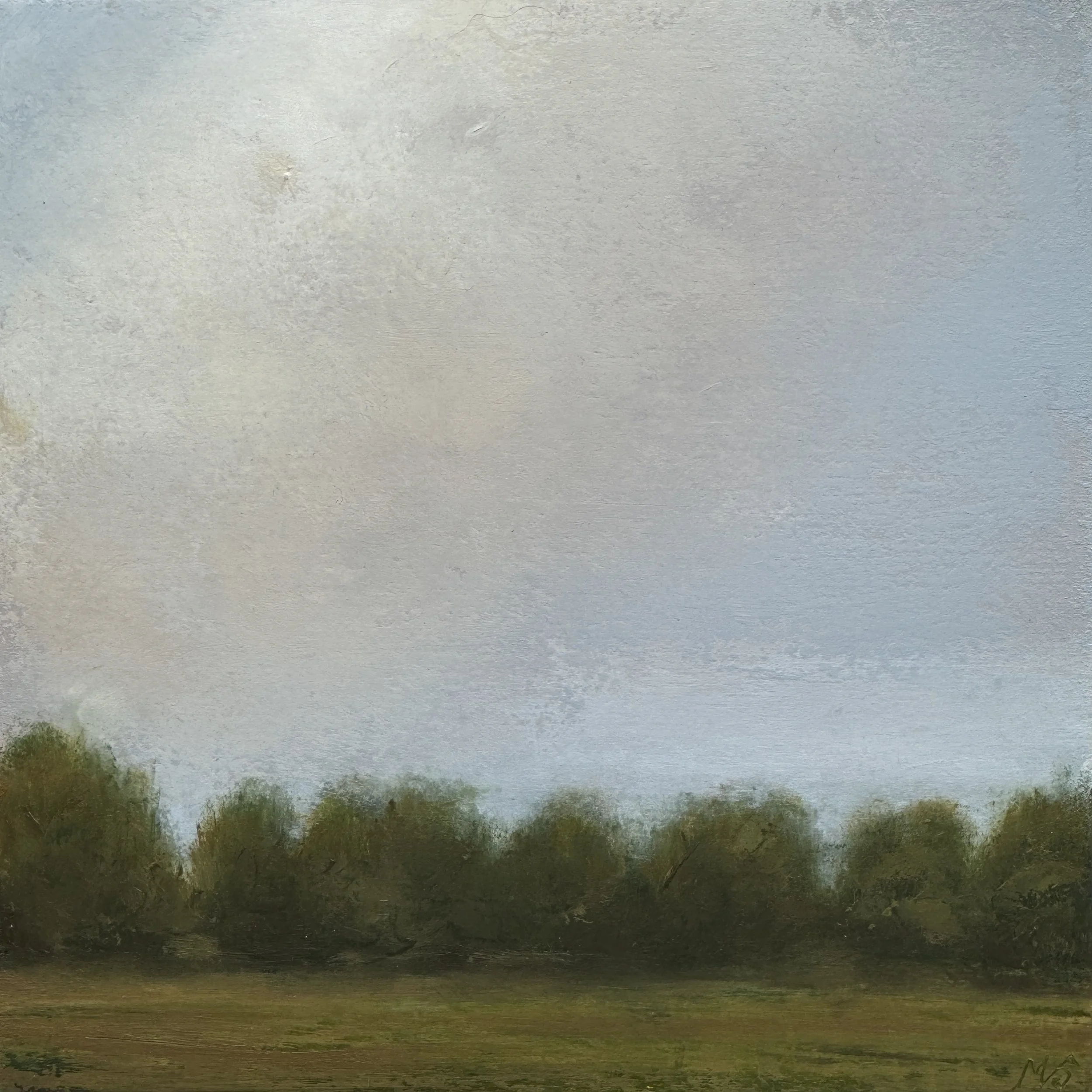 A Step Away 8x8" Oil & Cold Wax on Gesso Panel- SOLD