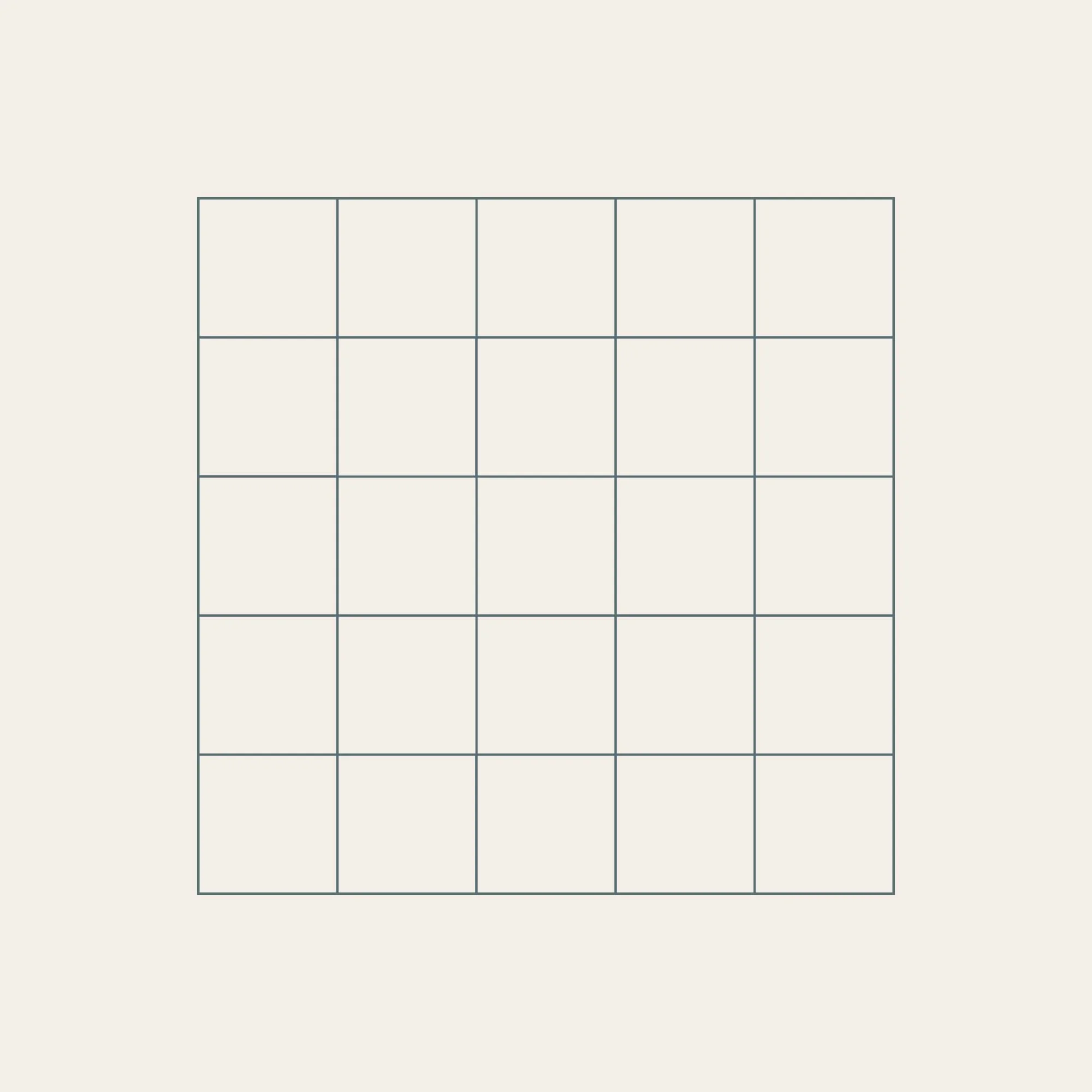 Empty 3x10 grid of rectangular cells on a beige background.