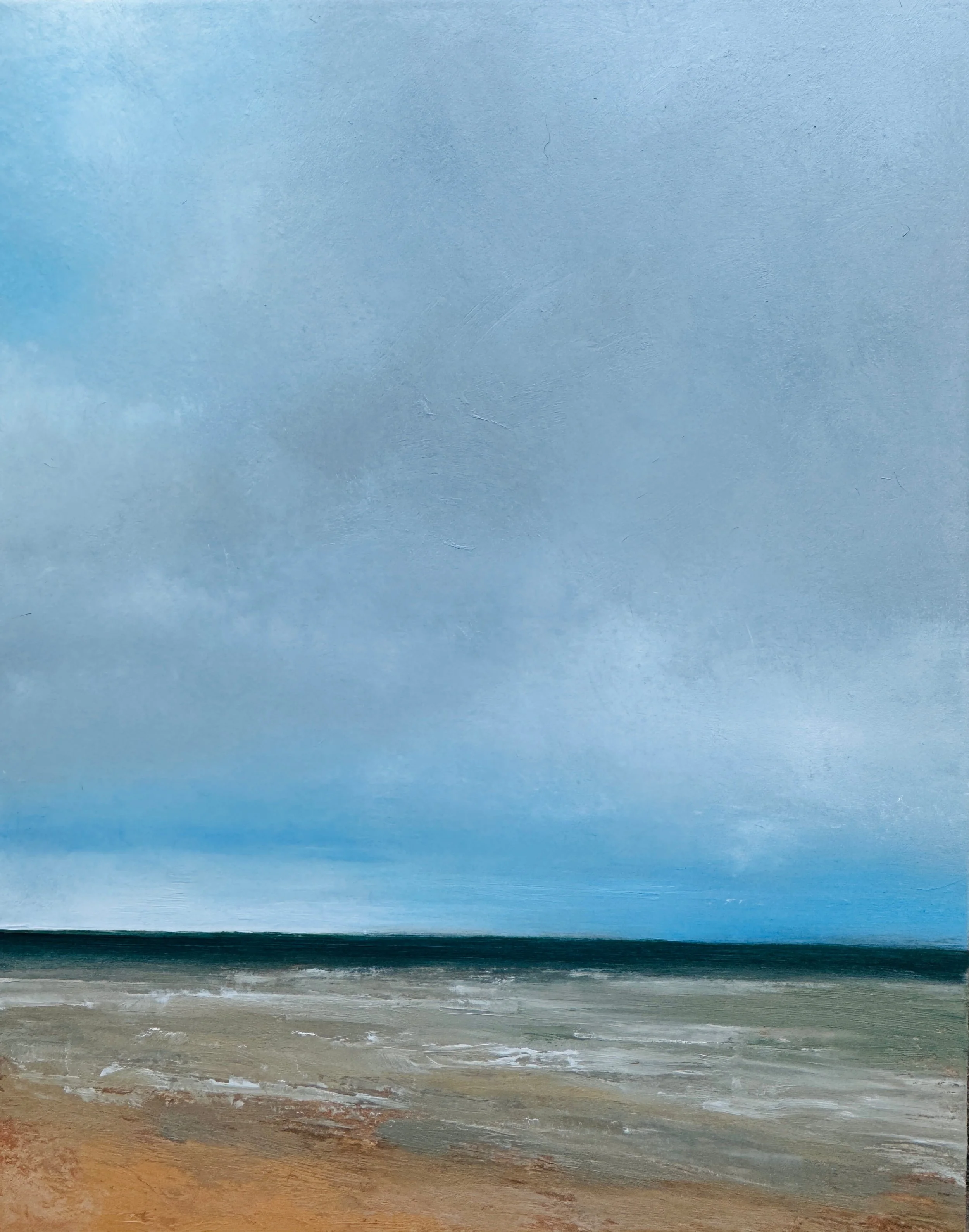 Lake Skies 8x10" Oil & Cold Wax on Gesso Panel- SOLD
