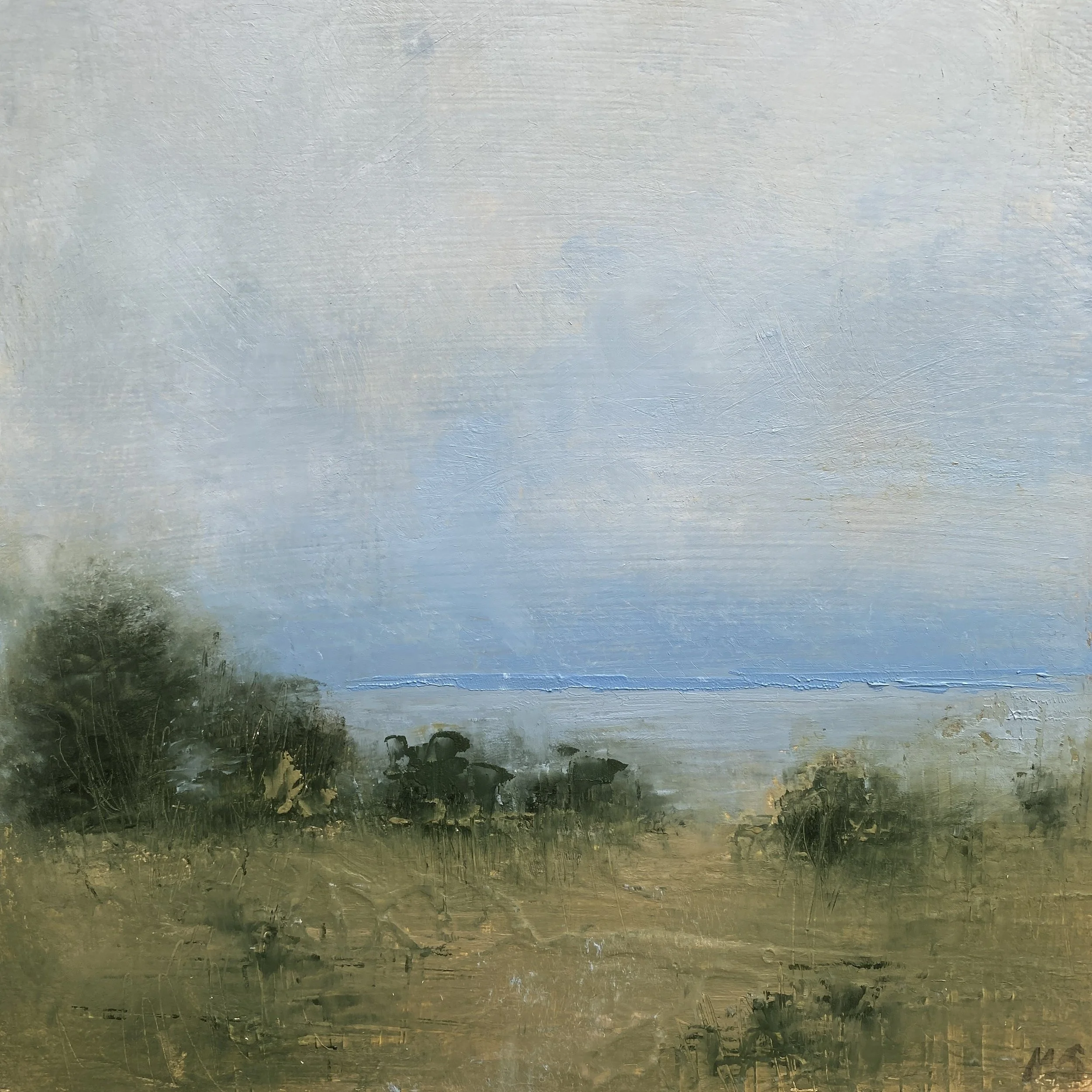Bright Days 8x8" Oil & Cold Wax on Cradled Panel- SOLD