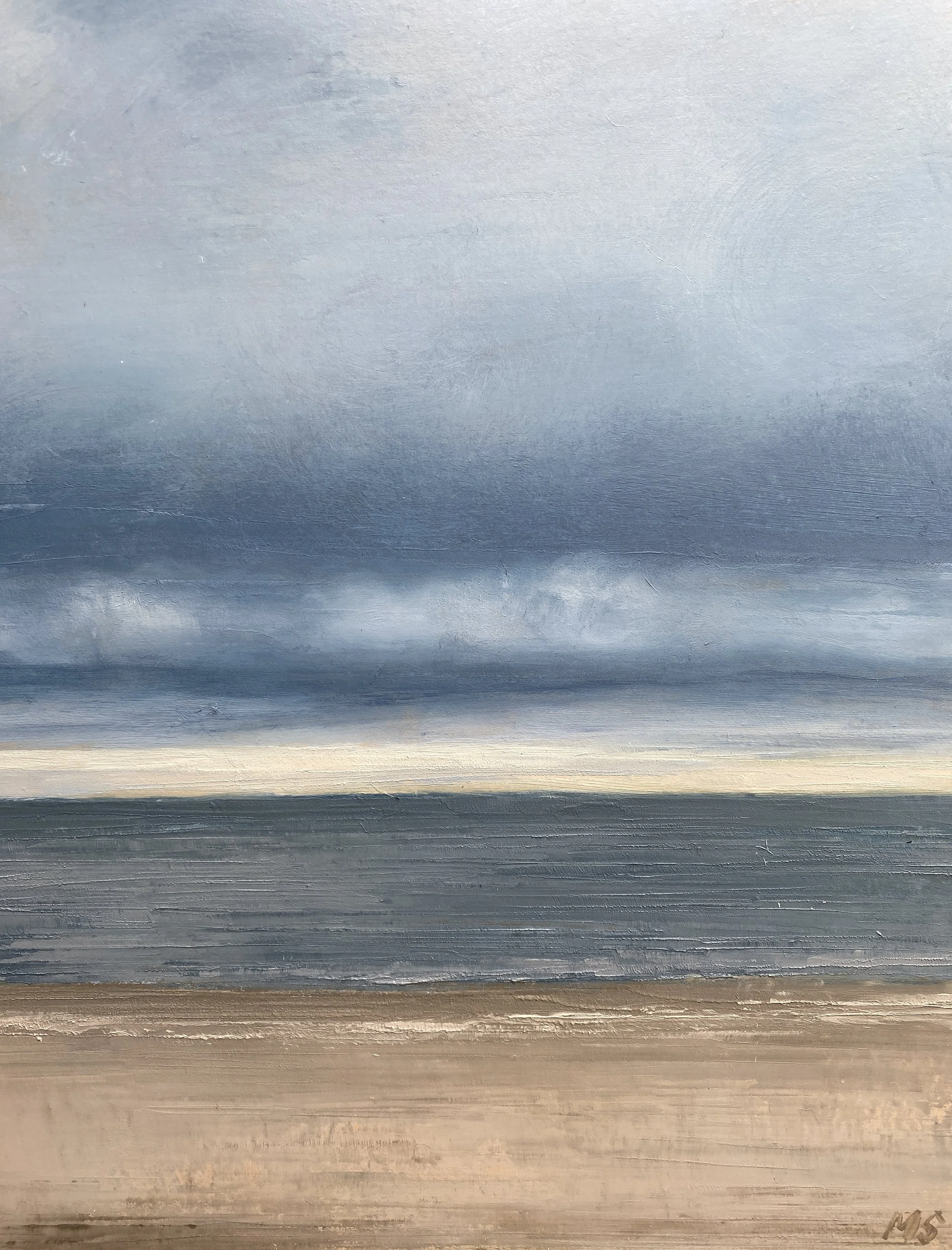 Clearing Sky 8x10" Oil & Cold Wax on Cradled Panel- SOLD
