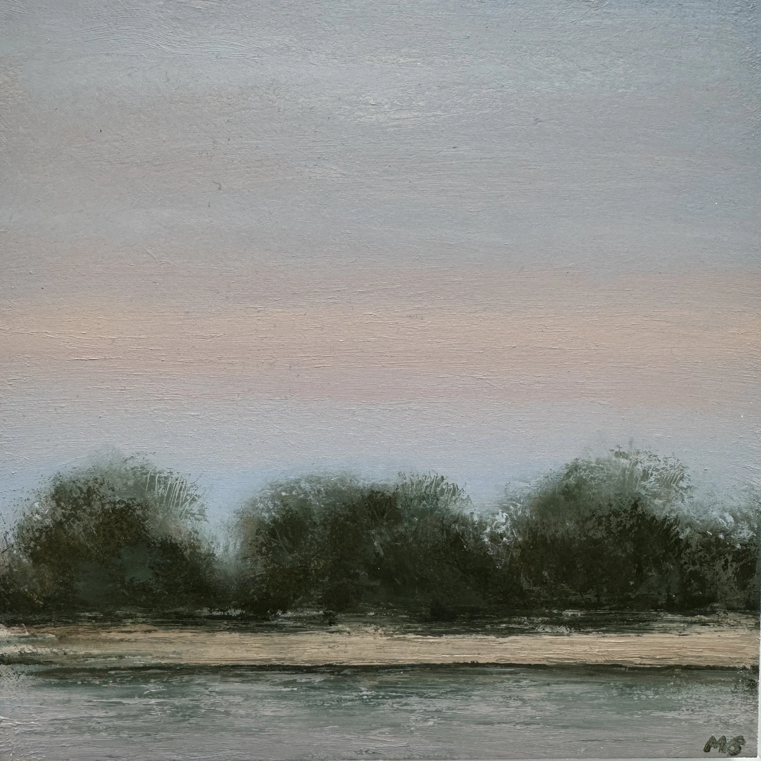 Nightfall Delight 8x8" Oil & Cold Wax on Gesso Panel- SOLD