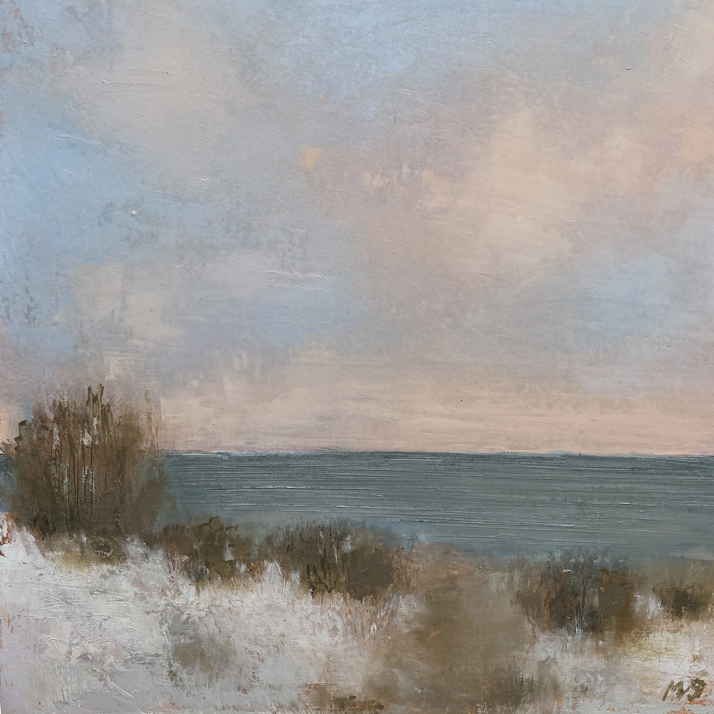 Chill 8x8" Oil & Cold Wax on Cradled Panel- SOLD
