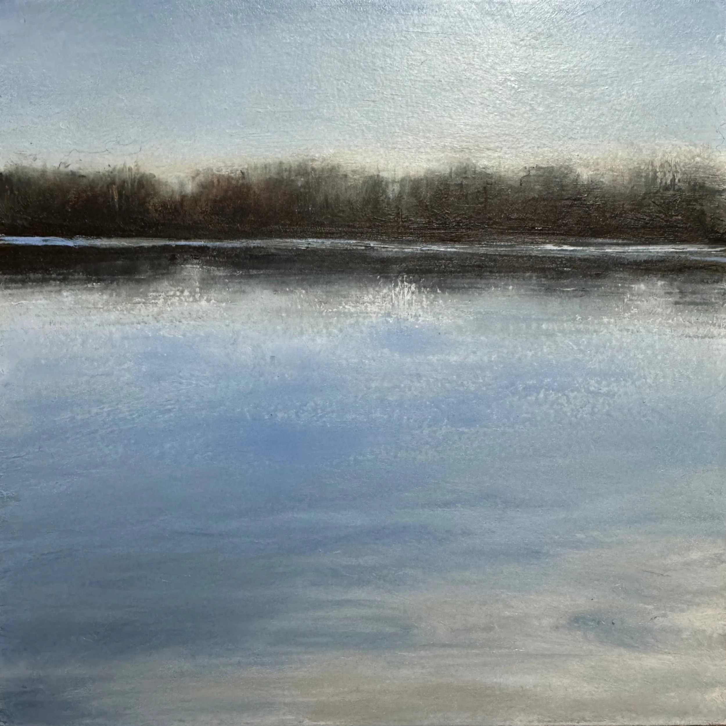 Calm Waters 8x8" Oil & Cold Wax on Gesso Panel