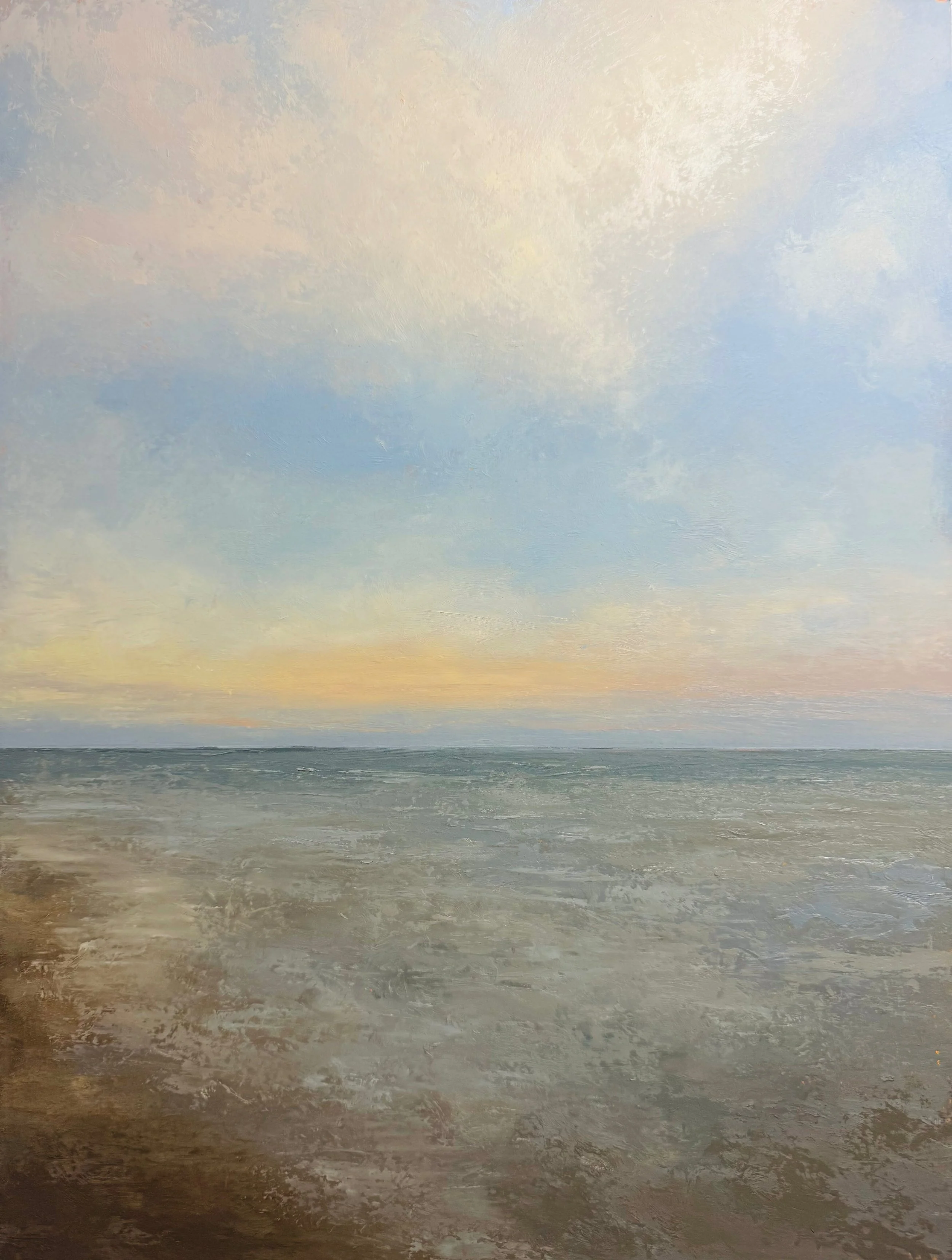 Gillson Beach Sky 12x16" Oil & Cold Wax on Gesso Panel