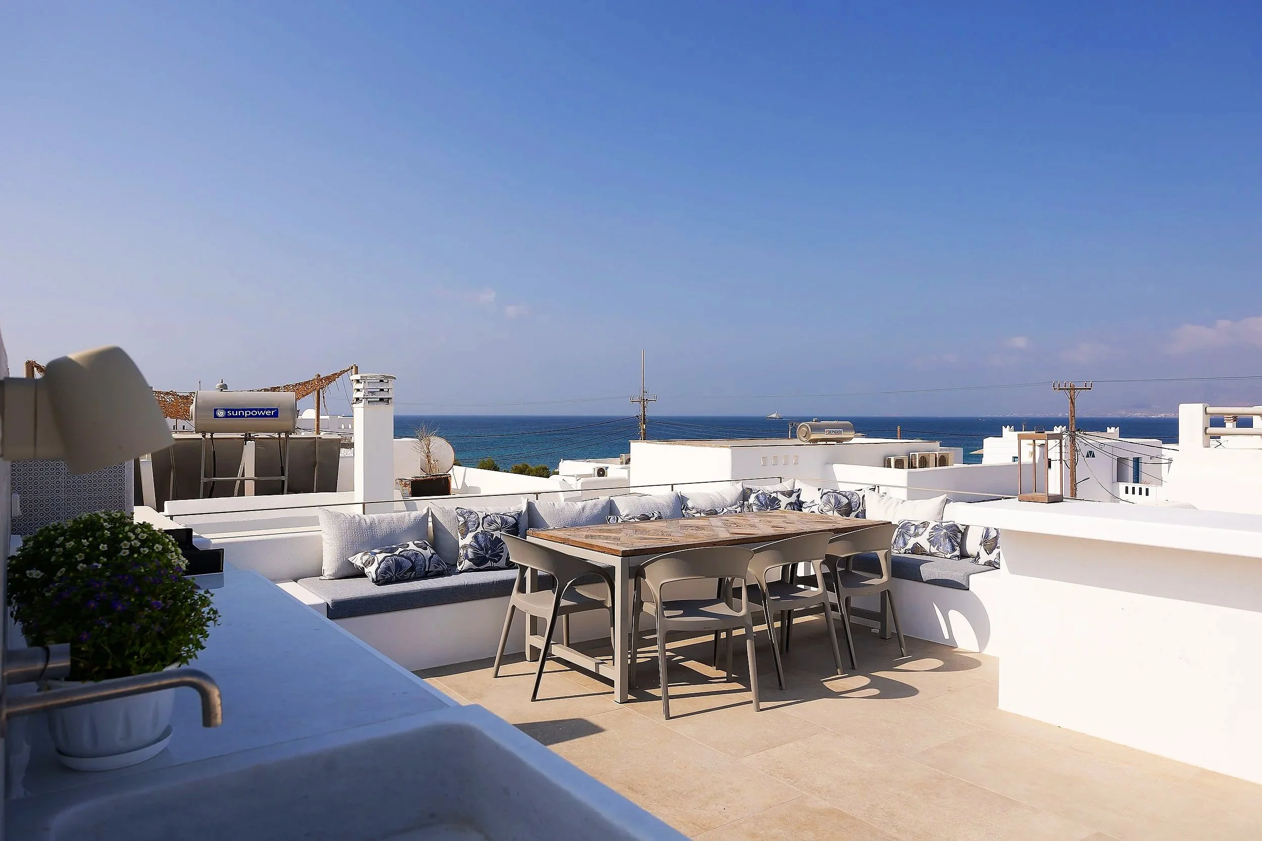 Prokopios Beach House rooftop table