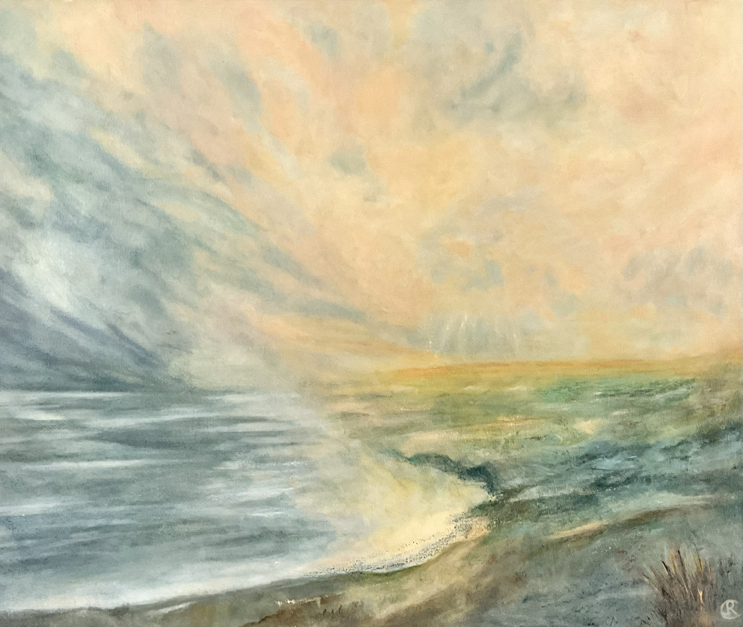 PEACE WILL COME
oil and pastel on canvas, 60cm x 50cm, $500
