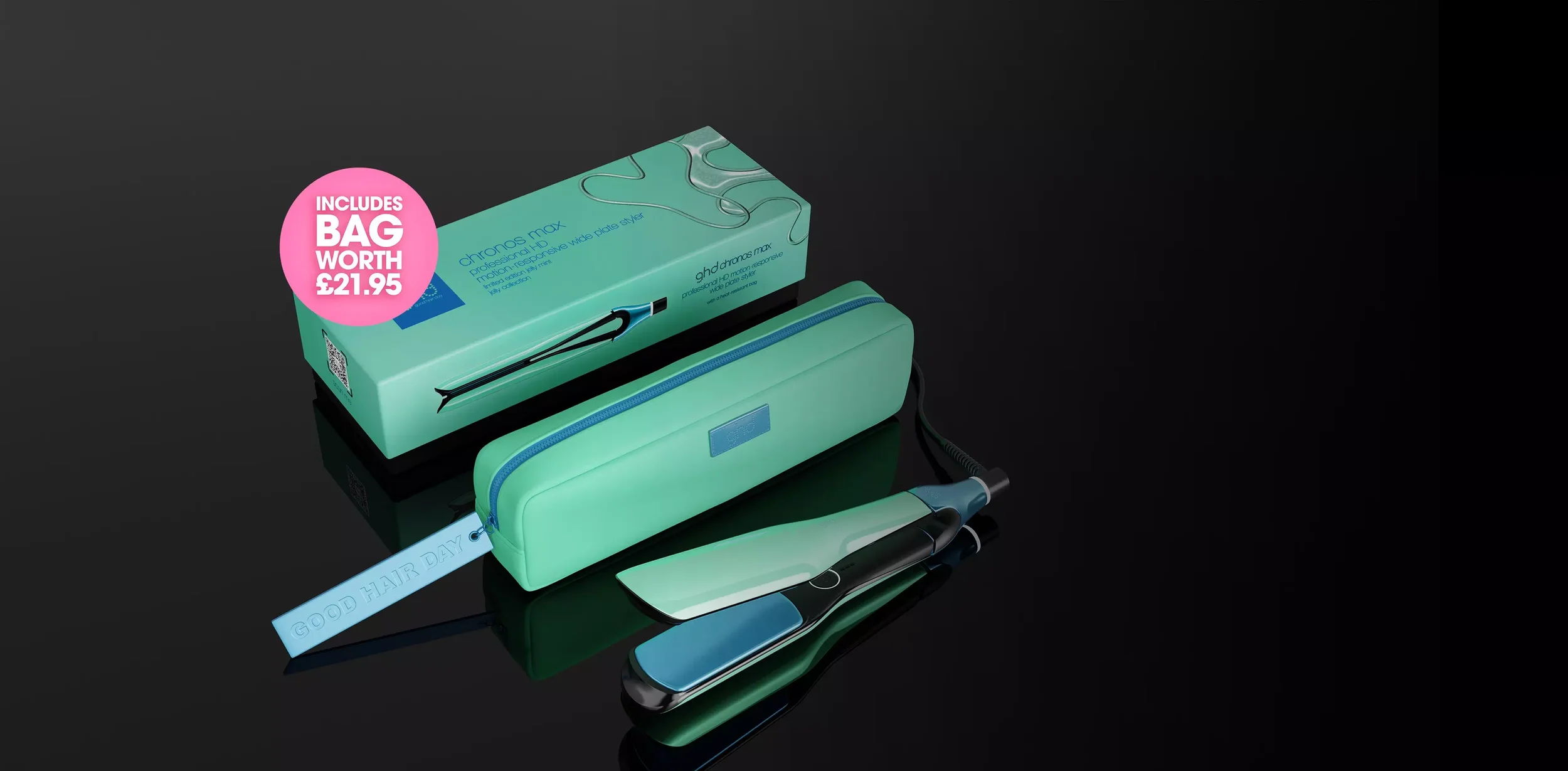 NEW GHD CHRONOS MAX BEST WIDE PLATE HAIR STRAIGHTENER (43MM PLATE) JELLY MINT