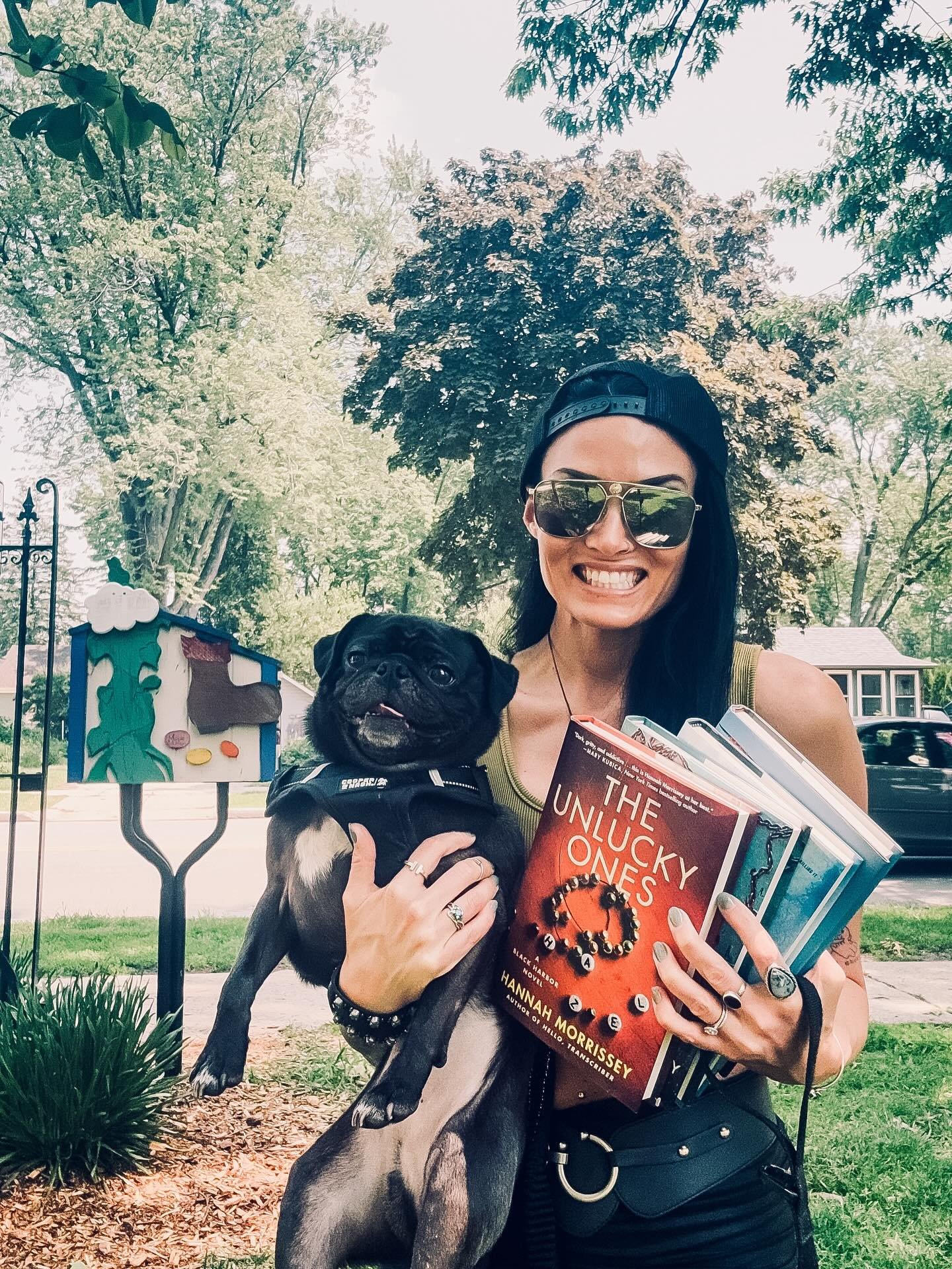Black Harbor has invaded my new hood 💀
⠀⠀⠀⠀⠀⠀⠀⠀⠀
I promised Kevin a fun outing since the rain&rsquo;s been putting a damper on things the past couple days, so we visited a handful of our local little free libraries and dropped off some signed books 