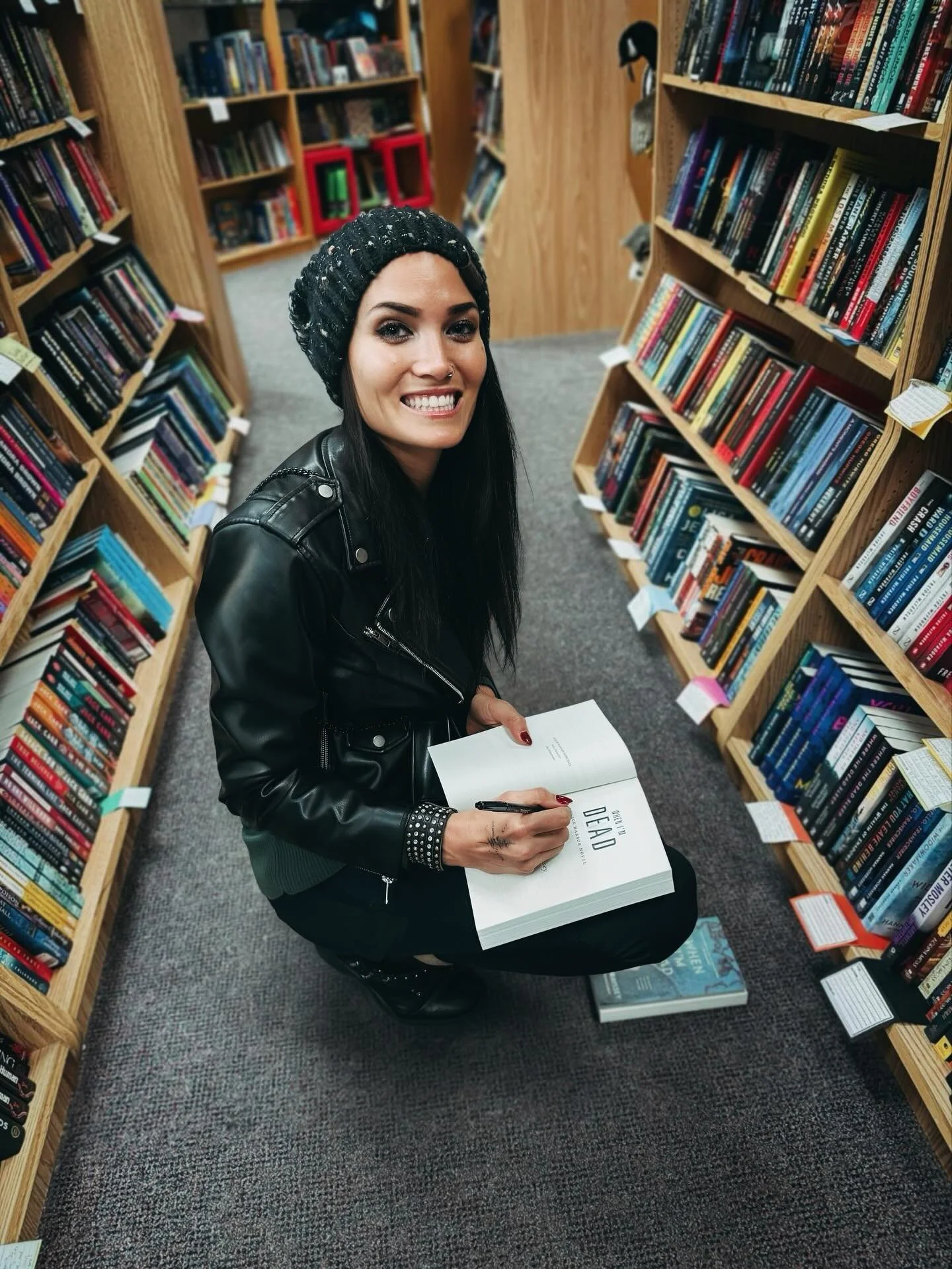 ✨If they stock &lsquo;em, I&rsquo;ll sign &lsquo;em ✨ Freshly John Hancock&rsquo;d copies of all my Black Harbor books (thrillers/crime fiction) at Books &amp; Company @books_n_co in Oconomowoc, WI! They ship 🙃 

I made my mom be my #instagramboyfri