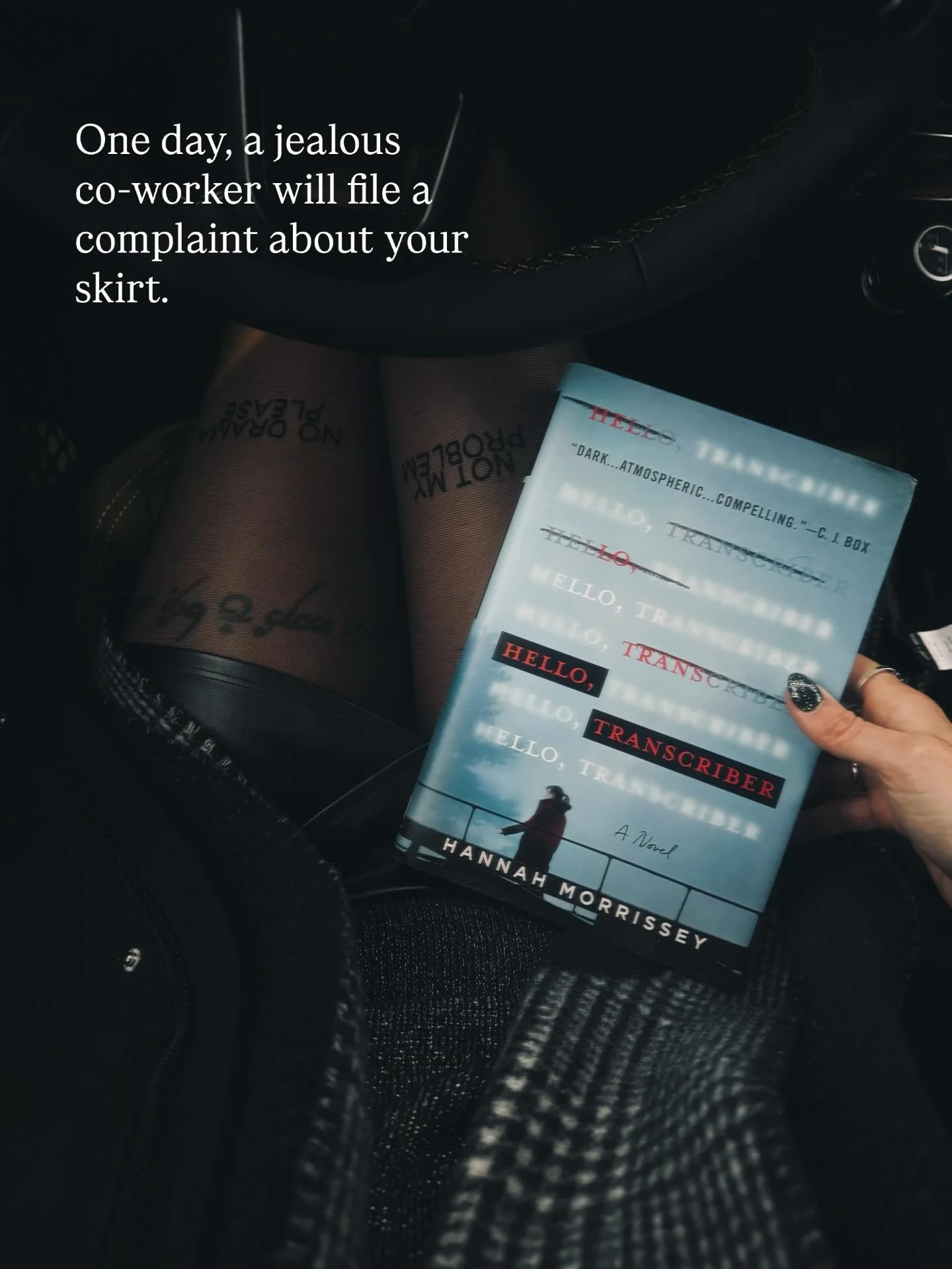 This is not the skirt, BTW. That one was totally SFW. I hold onto grudges longer than I hold onto clothes 🙃
.
.
.
.
.
#hannahmorrissey #hellotranscriber #authorsofinstagram #readcrimefiction #thrillerbooks