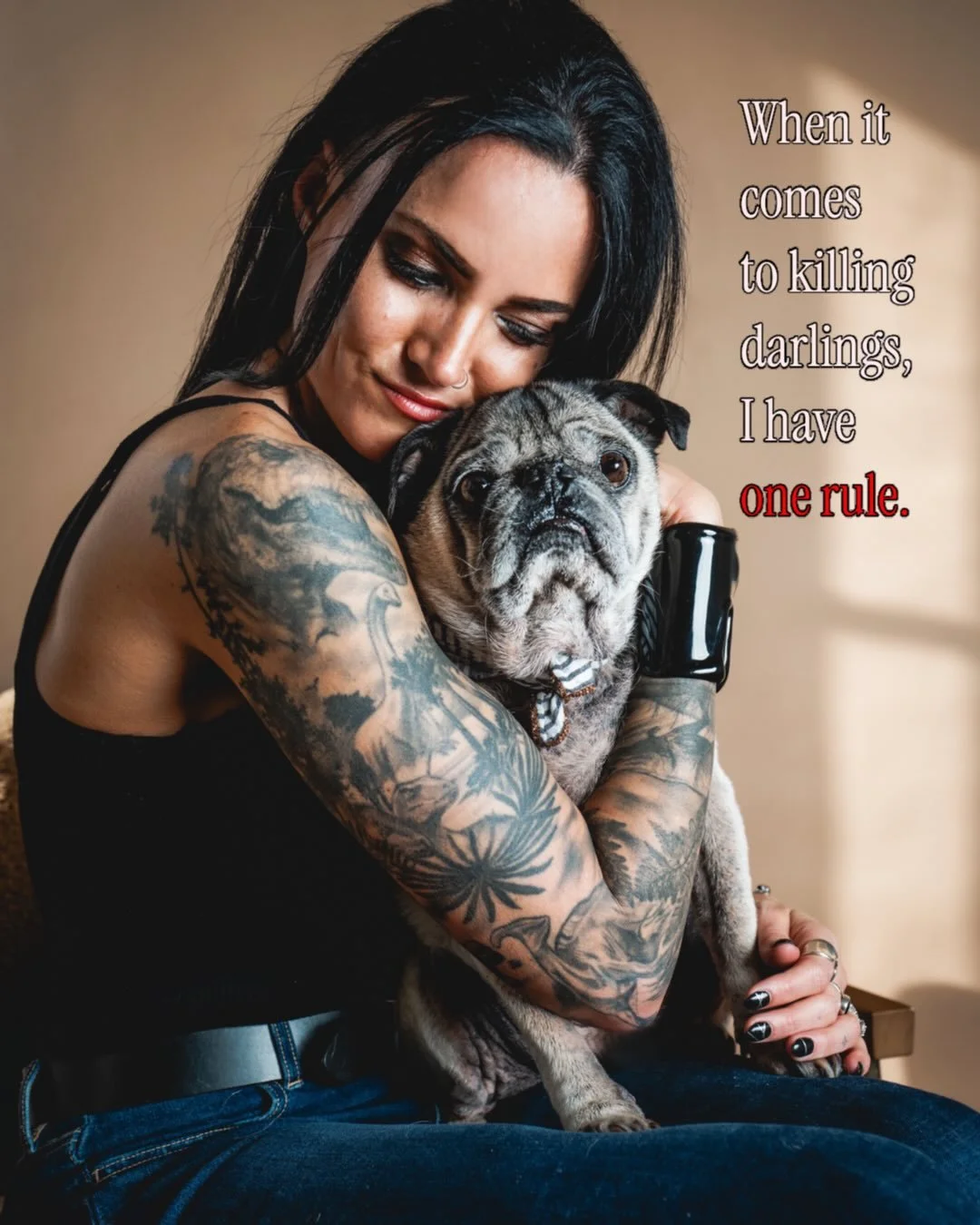 There&rsquo;s a special place in Hell for writers who k*ll dogs in books. I said what I said 💀

Thankful to @hungry_heart_photography for capturing me with my ride or die, Griswold 🖤 Honestly, I might have to dedicate the next book to him since he&