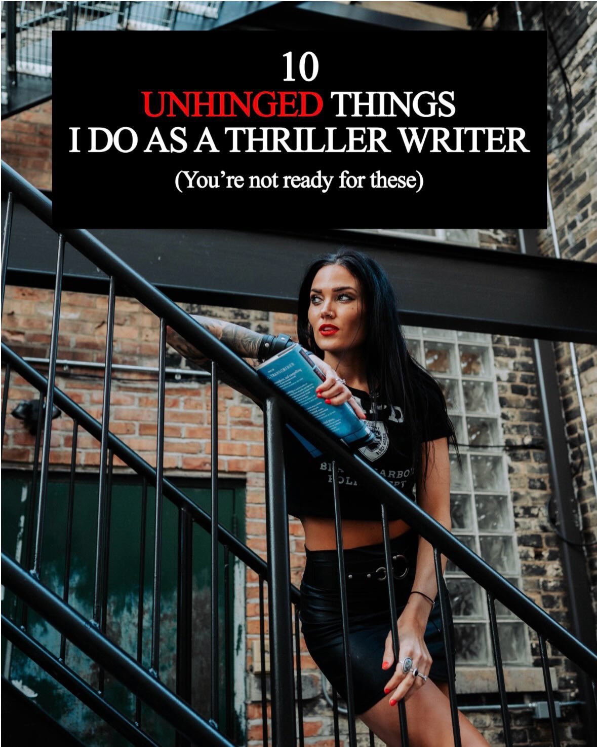 BTW, my favorite people are all a little unhinged 🖤

Do any of these confessions surprise you? 

📸: @elizabethjeanphotography 

#hannahmorrissey #authorlife #readcrimefiction #thrillerreads #thrillerbooks