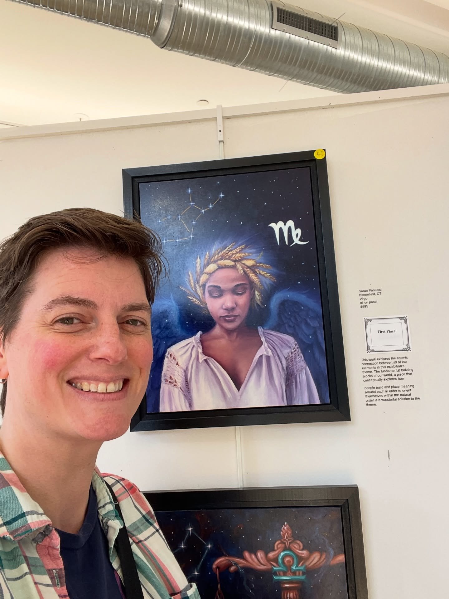 My oil painting, Virgo, won first place in the @artscentereastct juried exhibition Elemental. 
This is a part of my zodiac series. 

Thank you to the juror Jeremy Schilling!

You can see the artwork on view until April 25. 

#virgo #zodiacseries #art