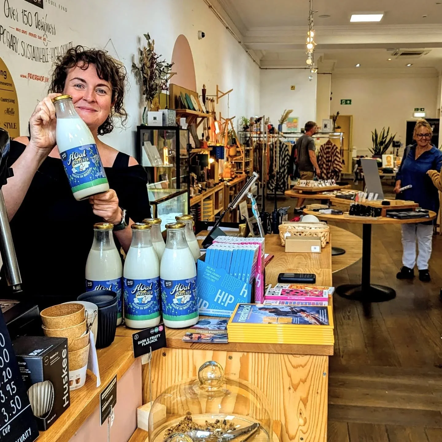PRIOR Shop - Rebecca Prior's wonderful shop, filled with a huge range of locally made crafts, from clothing to ceramics, has a small cafe at the counter,  and now you can get a floatmylk coffee while you shop! Its right in the centre of town, Cabot C
