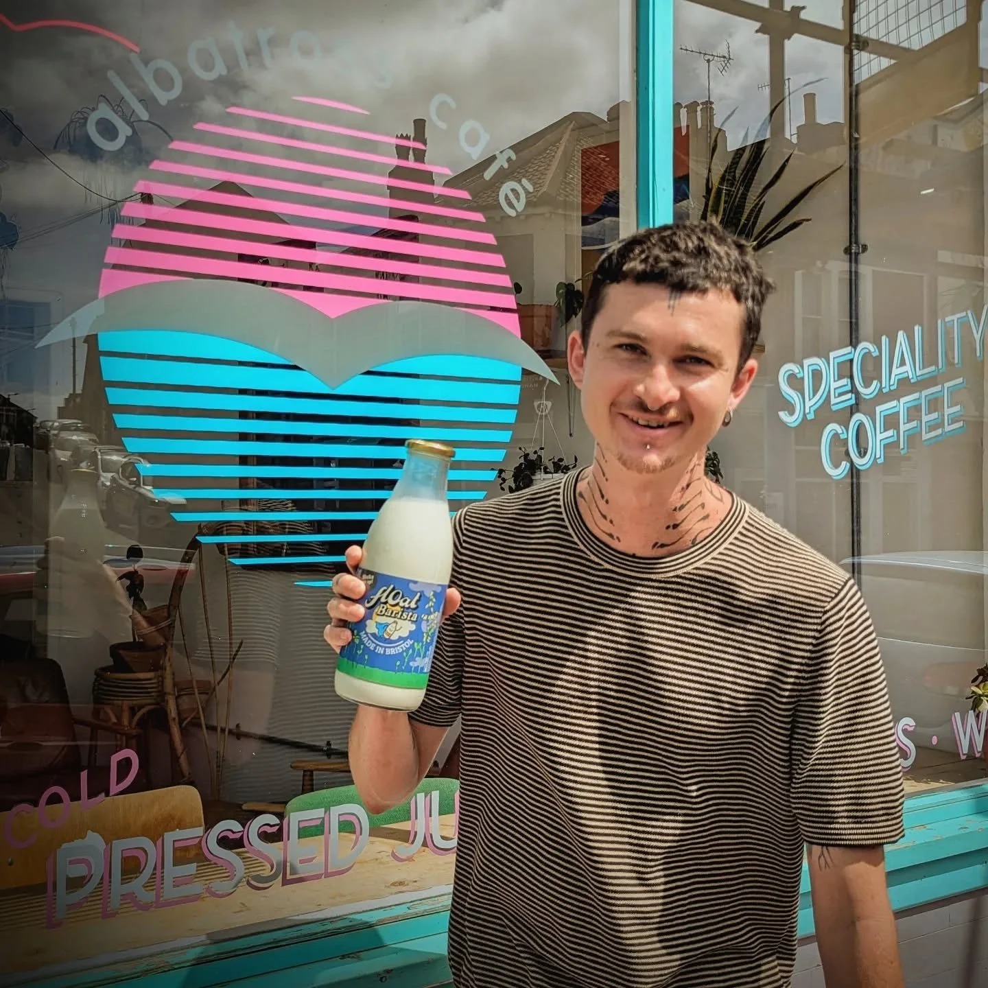 This is Jonti outside the lovely frontage of Albatross Coffee, North Street. Its such a light and bright little cafe, with many a tasty treat. Today I had a peanut miso cookie, it was up there with the top ten cookies of my life.

And the speciality 
