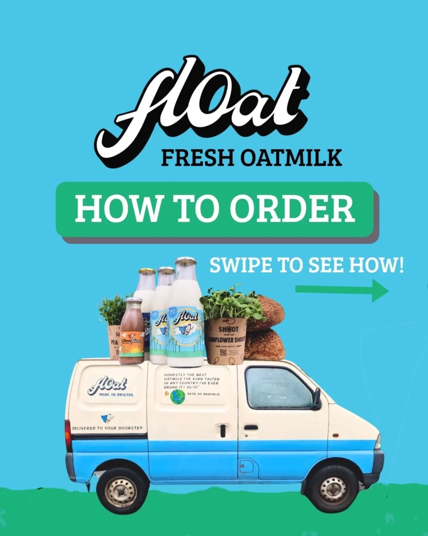 A little 'how to' guide to assist the fresh bottles of oatmilk in landing safely on your doorstep. We deliver to most corners of Bristol, and if we're just outside of your range, drop us an email and we may be able to expand it