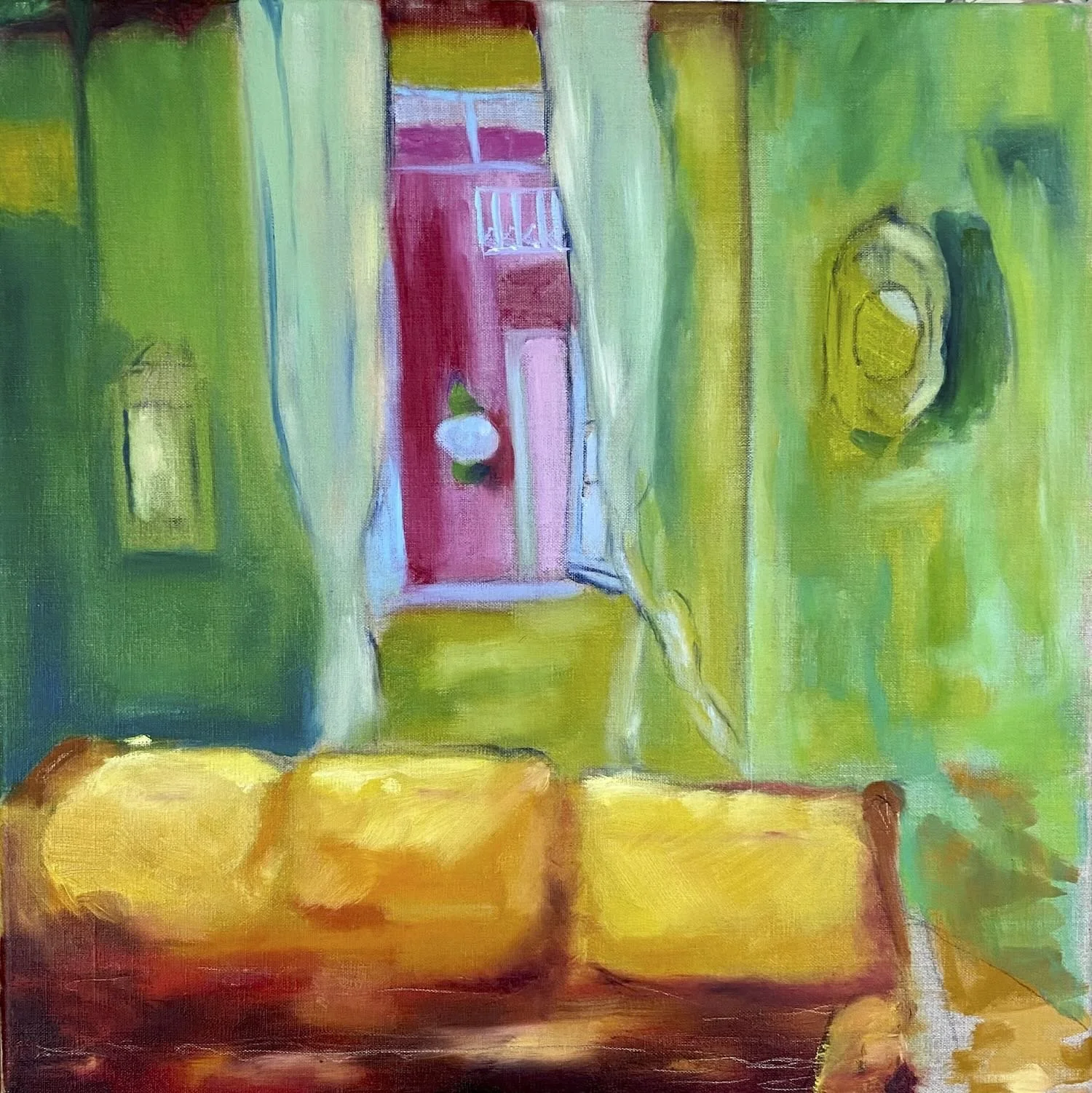 Delphine's Lamp, Collioure (20" x 20" oil on linen)