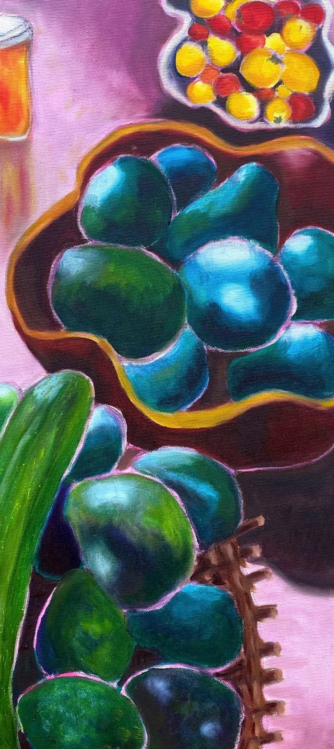 Sara's Bounty (oil on canvas, 20"h x 9"w)