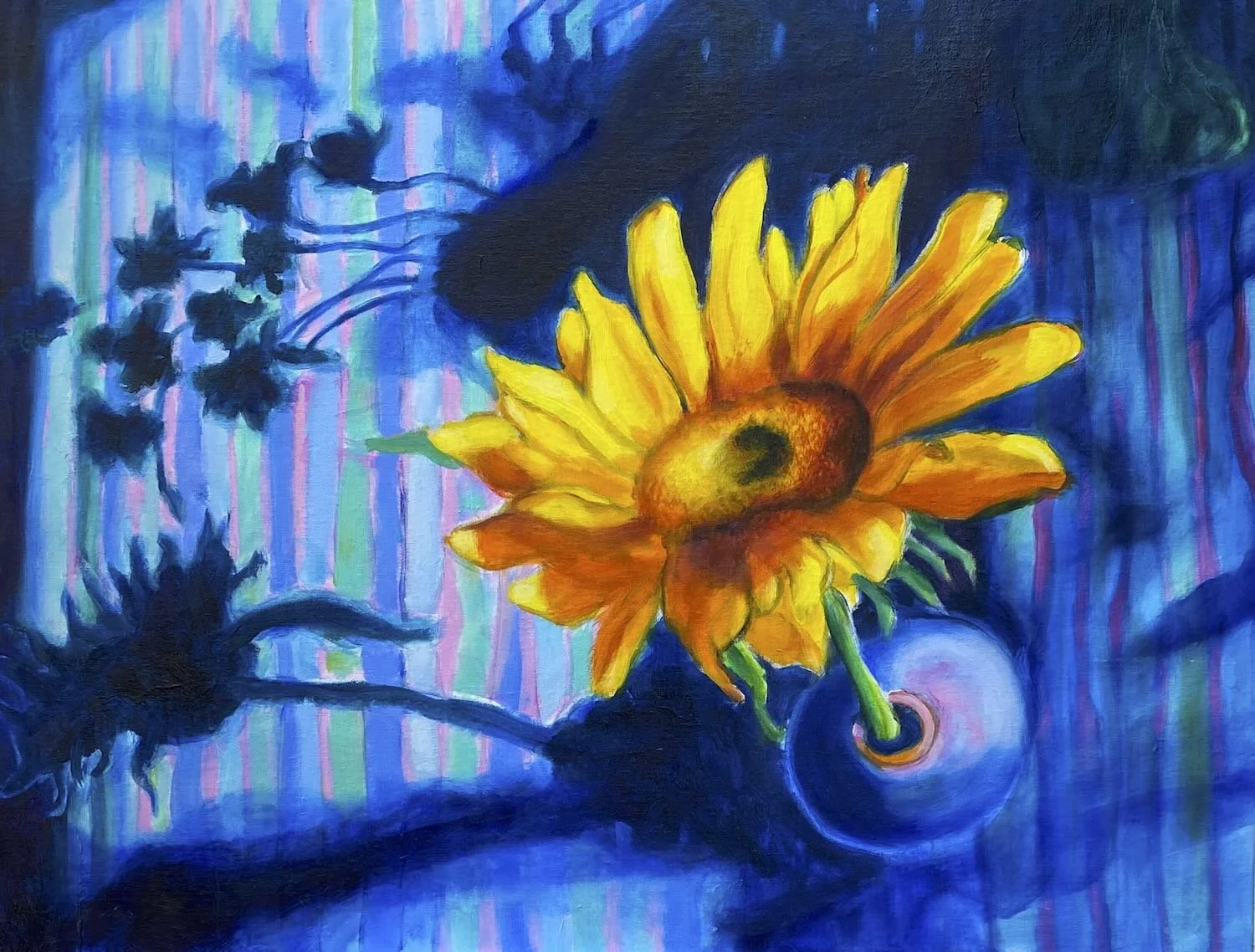 Out of the Shadows (oil on canvas board, 18"h x 24"w)
