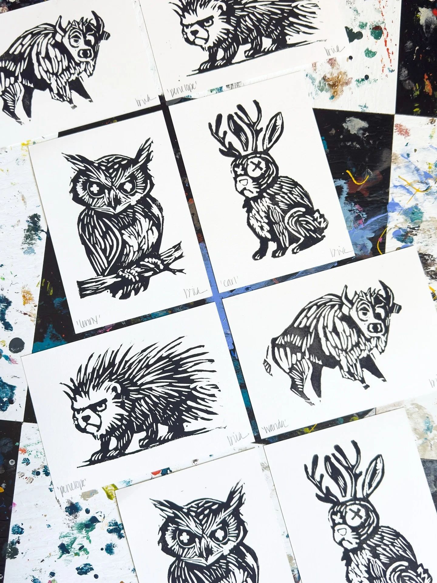 &gt;&gt; Let us intro you to the Cranky Critters! 🦉🦬🐇 Bria&rsquo;s brand-new linocut collection just snuck into Westward. Hand-carved, inked, signed, and serving attitude in every line. 

So, what the heck is linocut?! We&rsquo;re so dang glad you