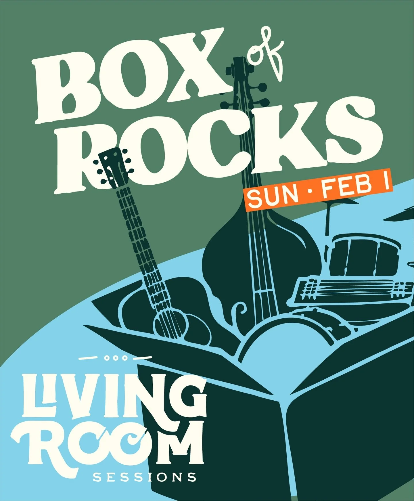 >> TIX ARE ON SALE!!!!!!! 🎟️

Living Room Sessions Vol. 6 is officially happening on Sun, Feb 1 + seats are&hellip; very much not unlimited. 

Box of Rocks ( @boxofrocks_music ), a Laramie-local bluegrass-meets-country quartet, in the living r
