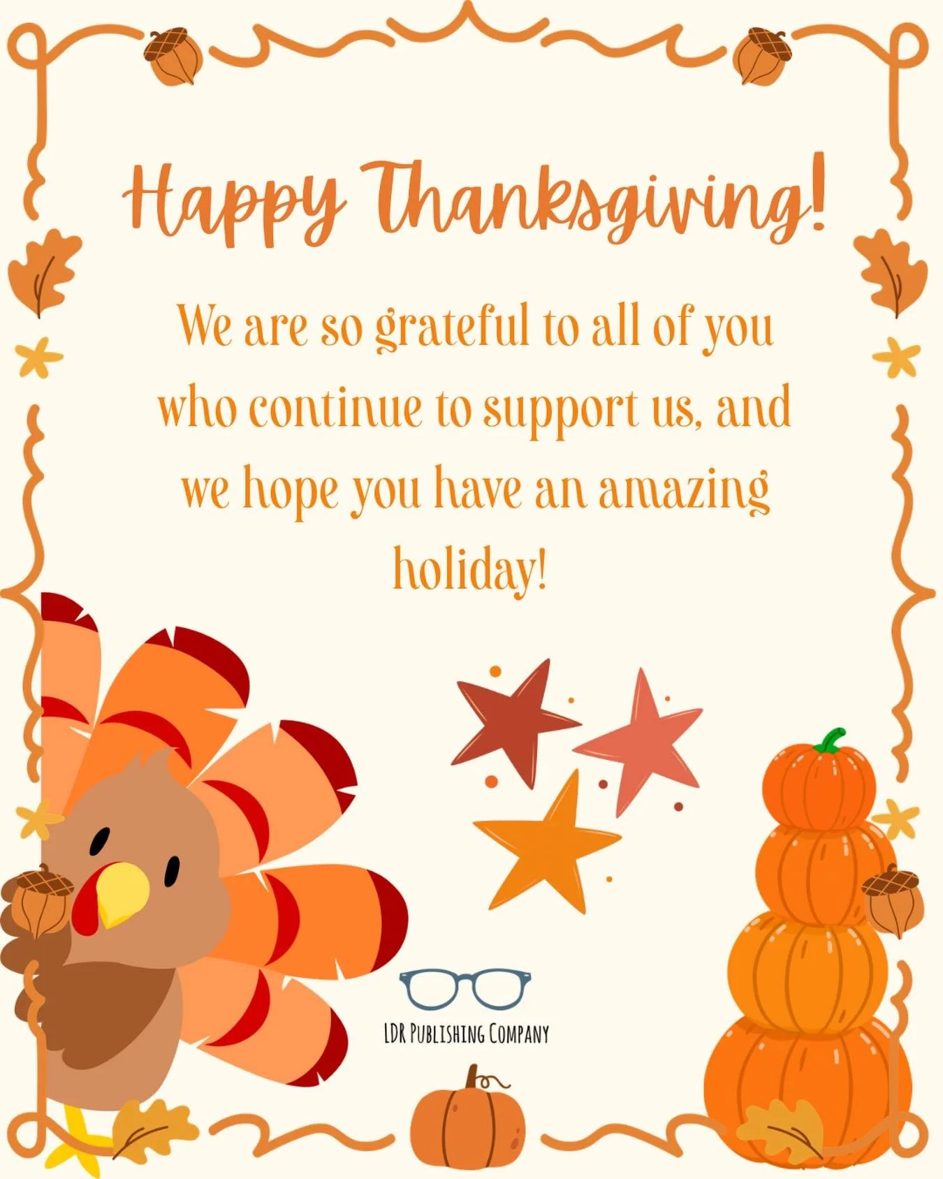 From our family to yours, we hope you have a wonderful Thanksgiving filled with laughter, joy, and lots of pumpkin pie! 🦃 🥧🤎