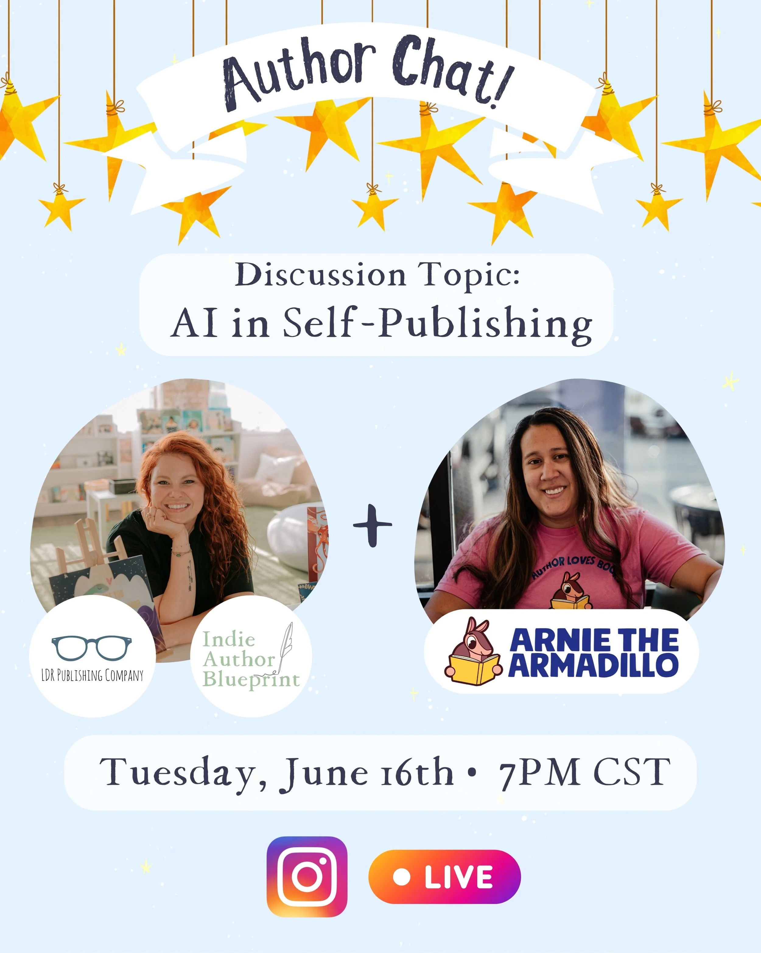 Join the fabulous Eden Estabrook @arniethearmadillo and I on an instagram live! We will chat about all things AI in the self-publishing world! Comment below any questions you may have and if you aren&rsquo;t following her already you absolutely shoul